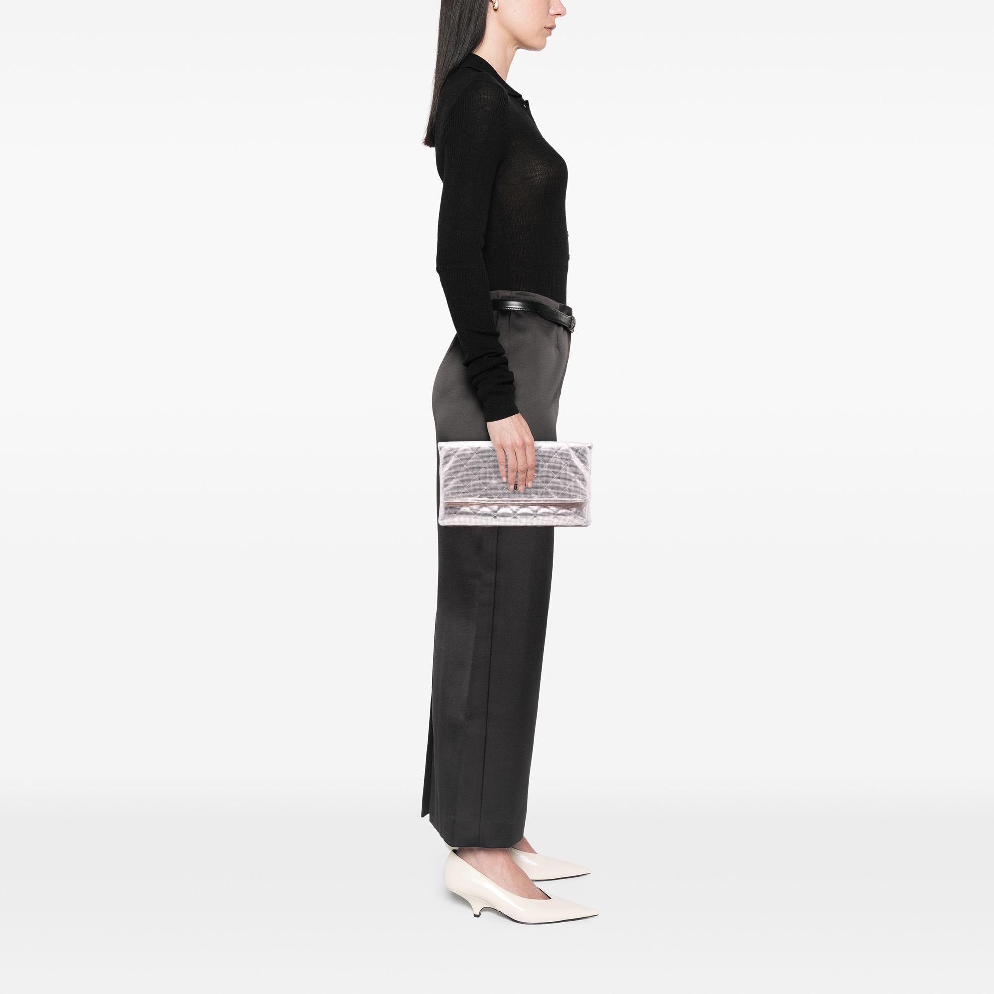 Chanel Quilted Calfskin Pixel Effect Beauty Foldover Clutch