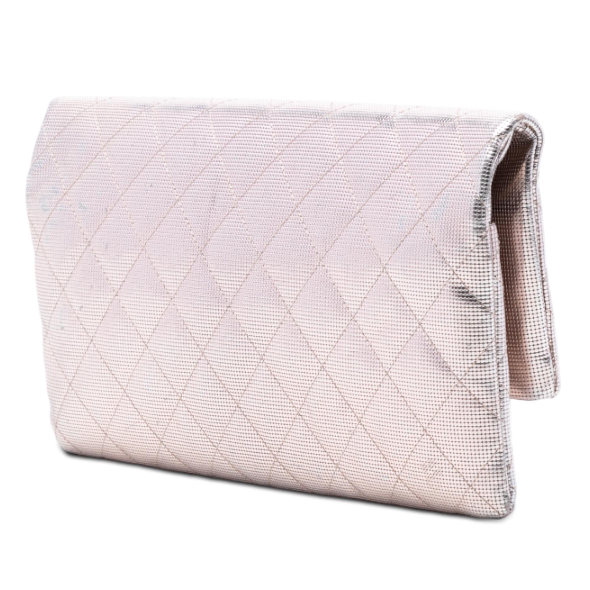 Chanel Quilted Calfskin Pixel Effect Beauty Foldover Clutch