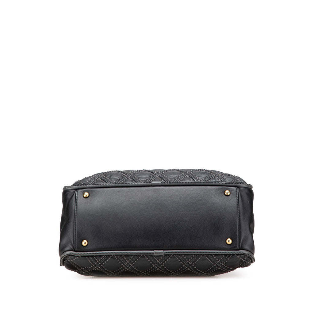 Chanel Quilted Calfskin Stitch Triptych Shoulder Bag
