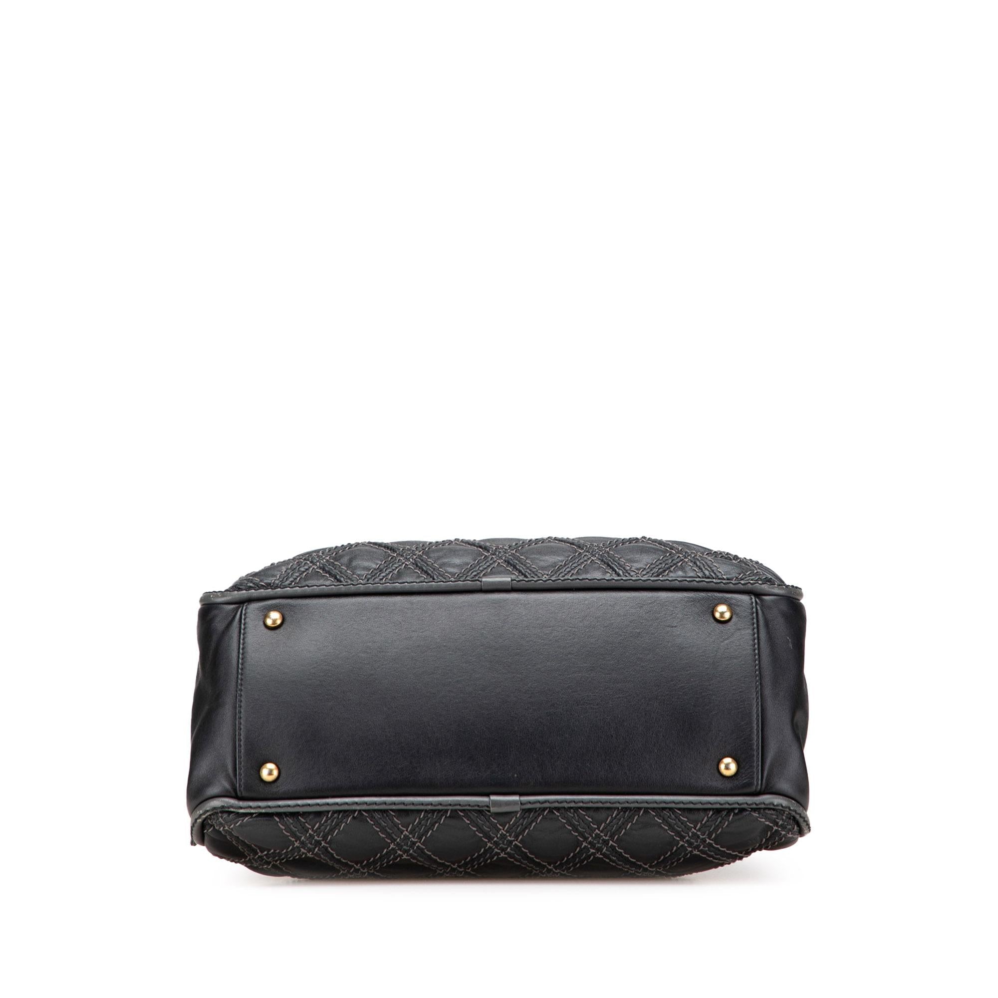 Chanel Quilted Calfskin Stitch Triptych Shoulder Bag