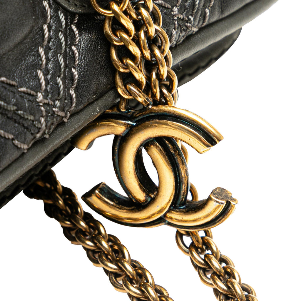 Chanel Quilted Calfskin Stitch Triptych Shoulder Bag