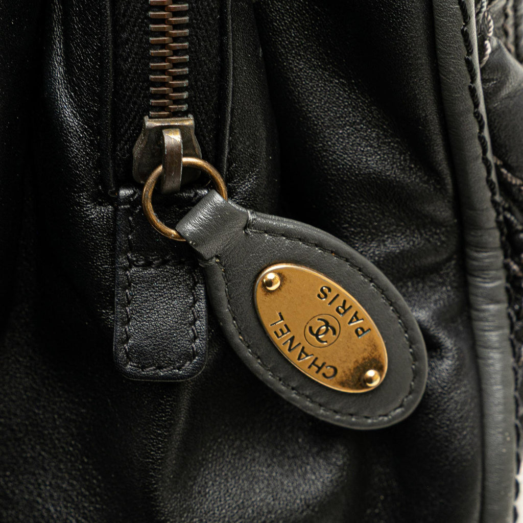 Chanel Quilted Calfskin Stitch Triptych Shoulder Bag