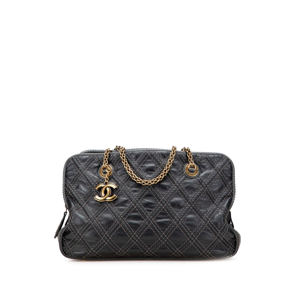 Chanel Quilted Calfskin Stitch Triptych Shoulder Bag