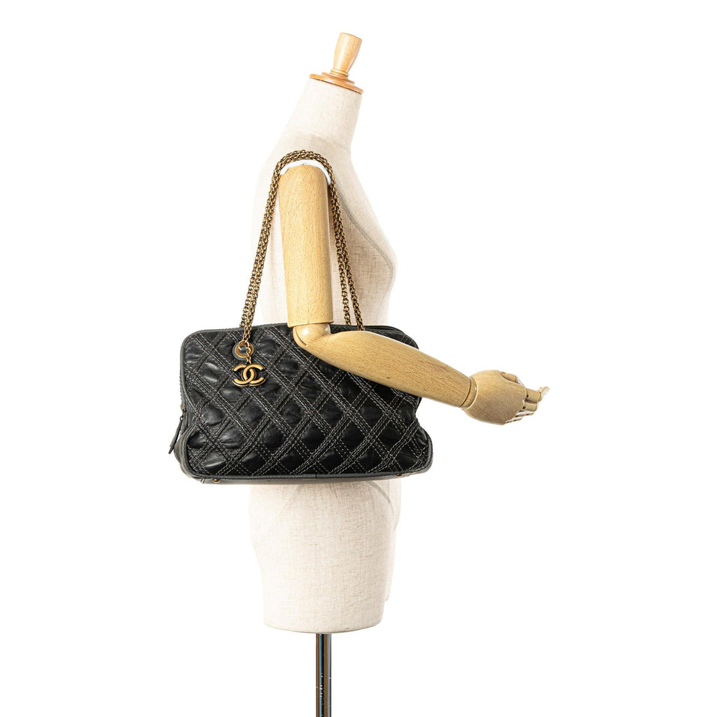 Chanel Quilted Calfskin Stitch Triptych Shoulder Bag