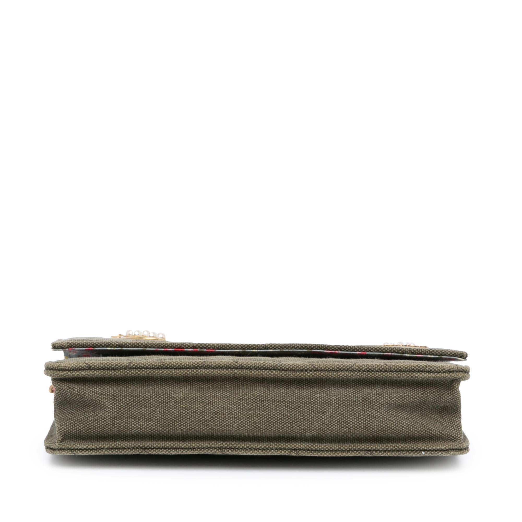 Chanel Quilted Canvas Coco Cuba Charms Wallet On Chain