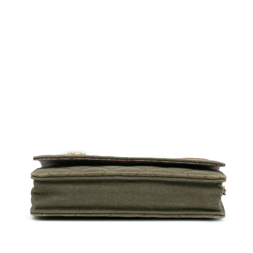 Chanel Quilted Canvas Coco Cuba Charms Wallet On Chain