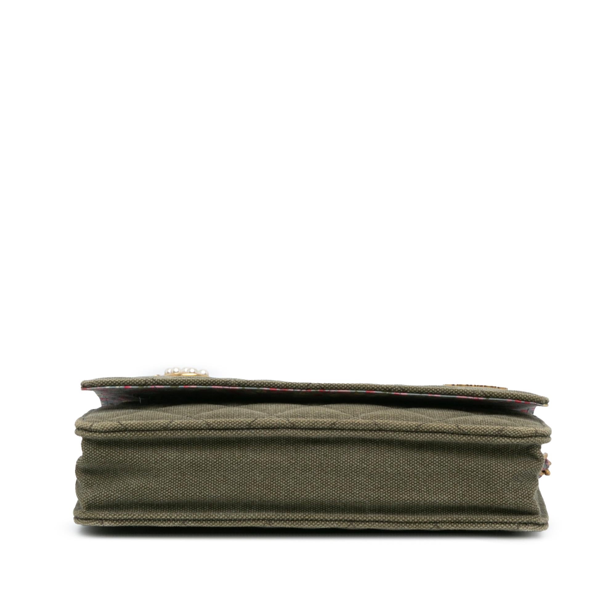 Chanel Quilted Canvas Coco Cuba Charms Wallet On Chain