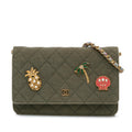 Chanel Quilted Canvas Coco Cuba Charms Wallet On Chain