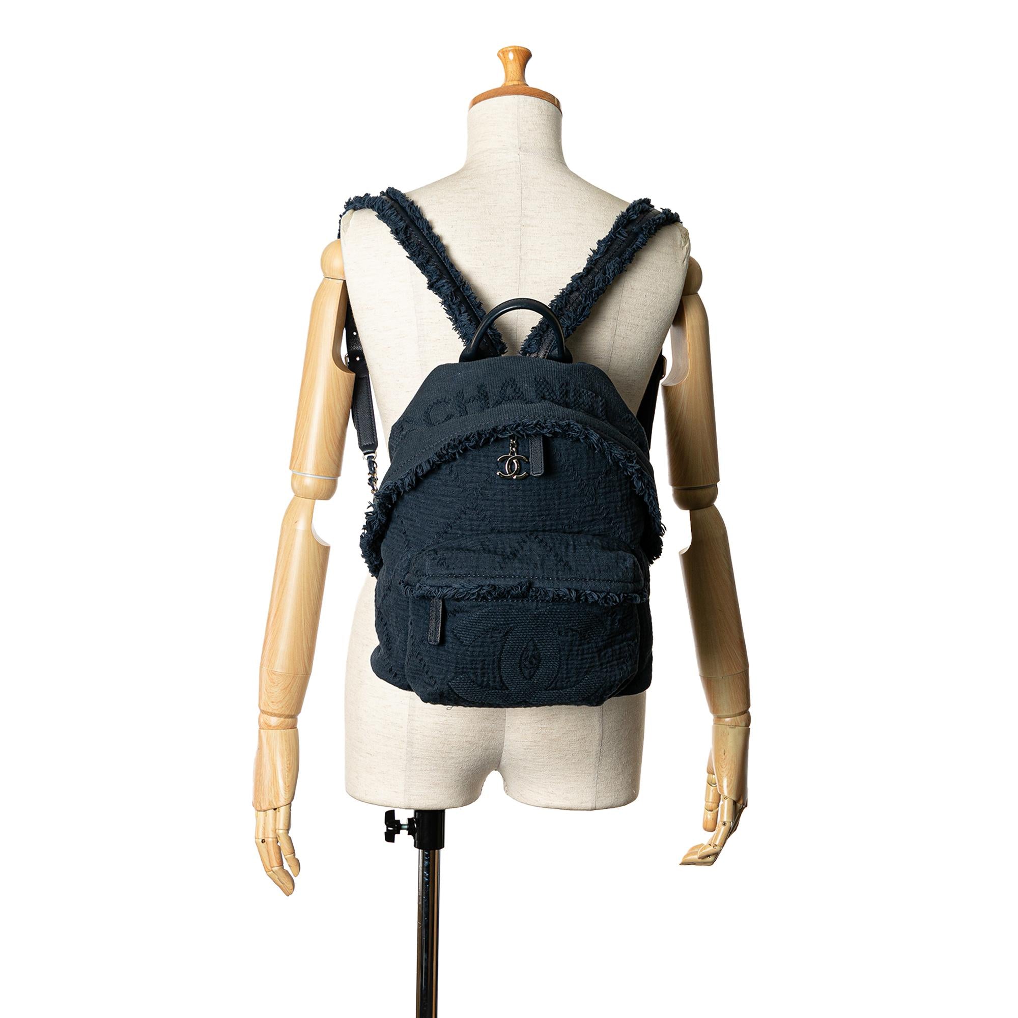 Chanel Quilted Canvas Front Pocket Fringe Backpack (SHG-TTlICg)
