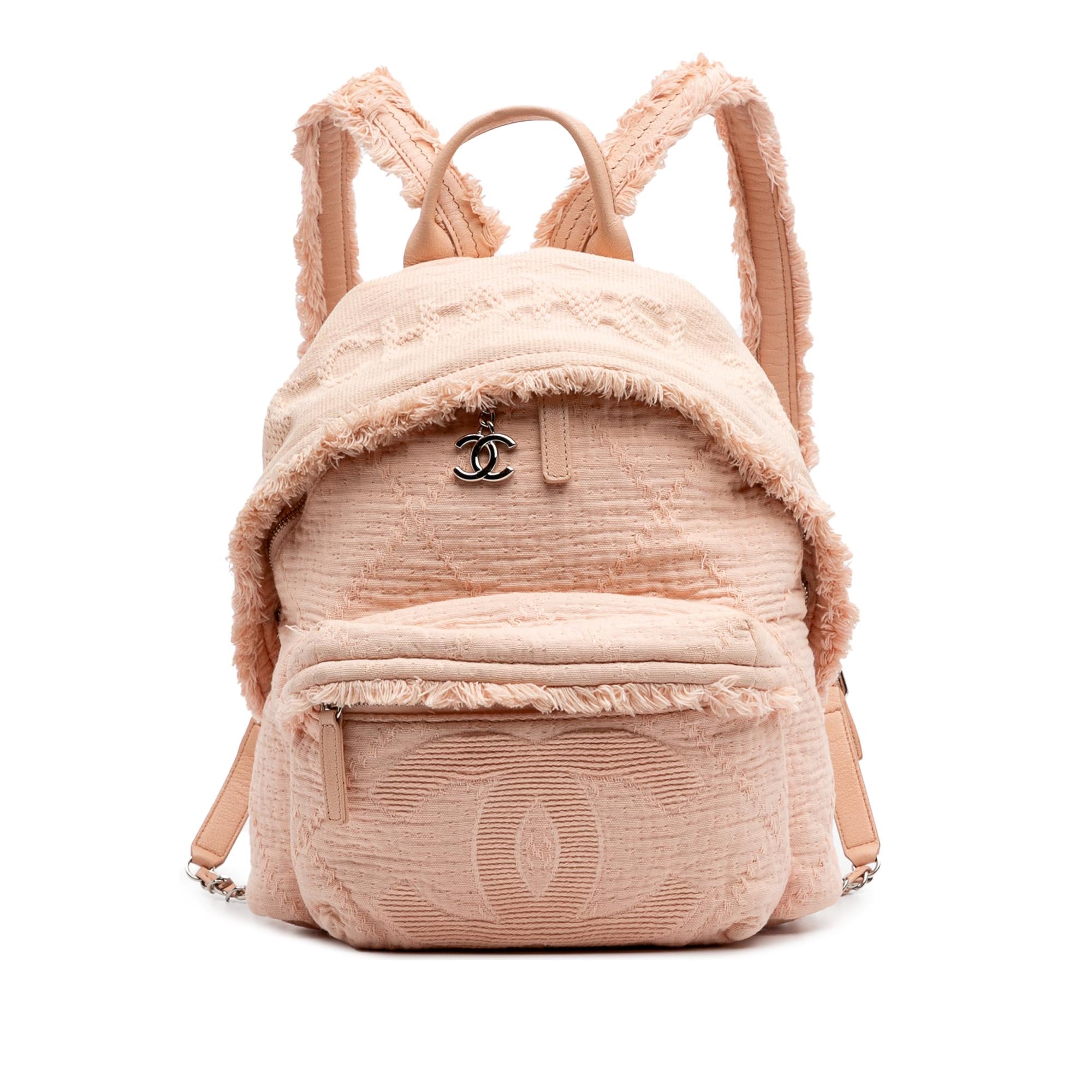 Chanel Quilted Canvas Front Pocket Fringe Backpack
