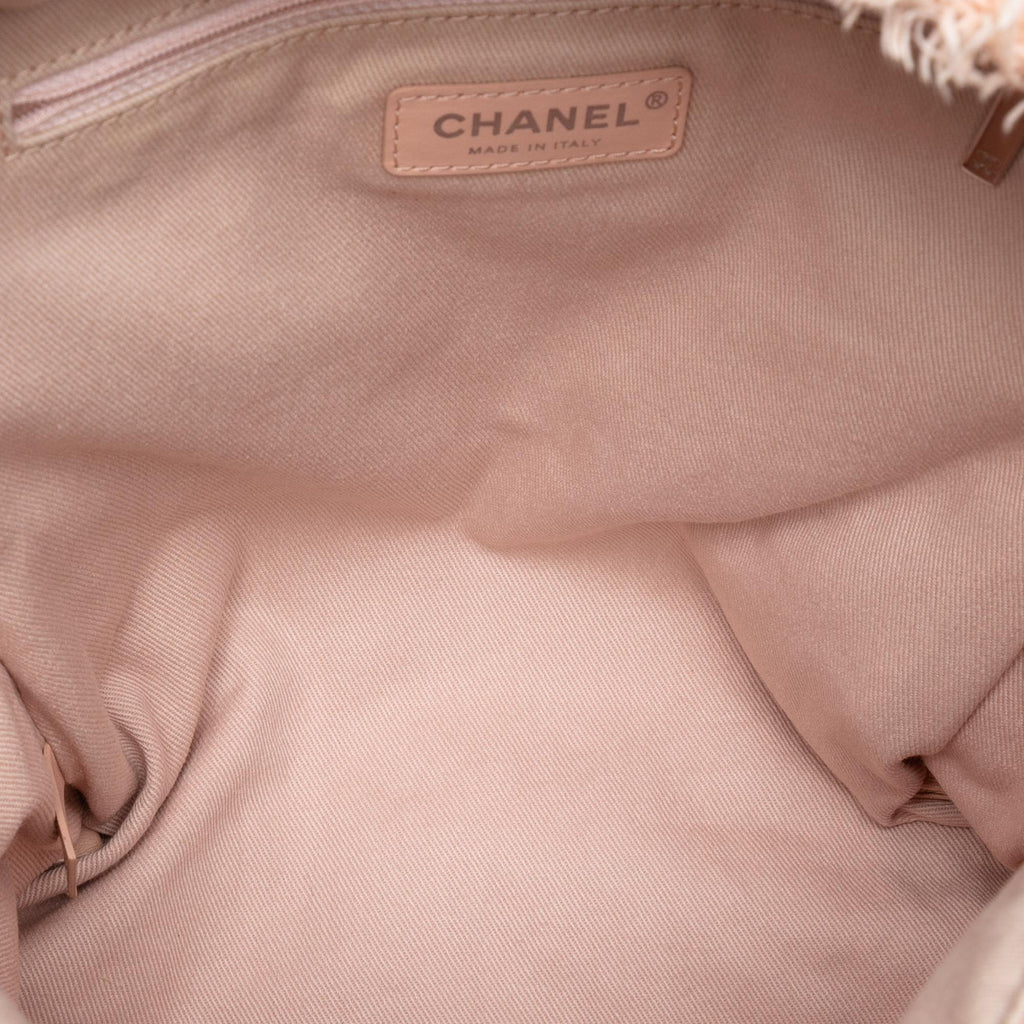 Chanel Quilted Canvas Front Pocket Fringe Backpack