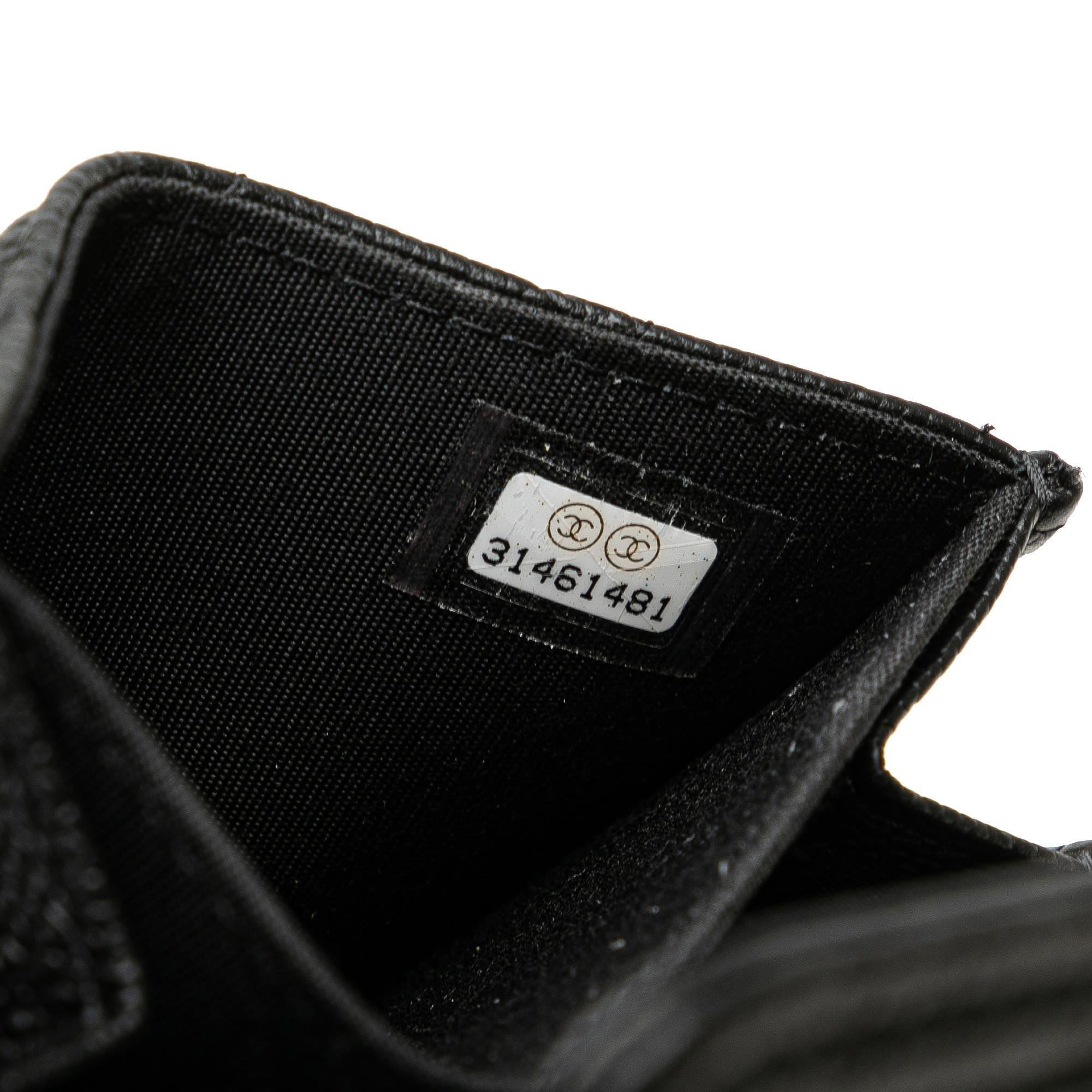 Chanel Quilted Caviar Boy Card Holder with Chain