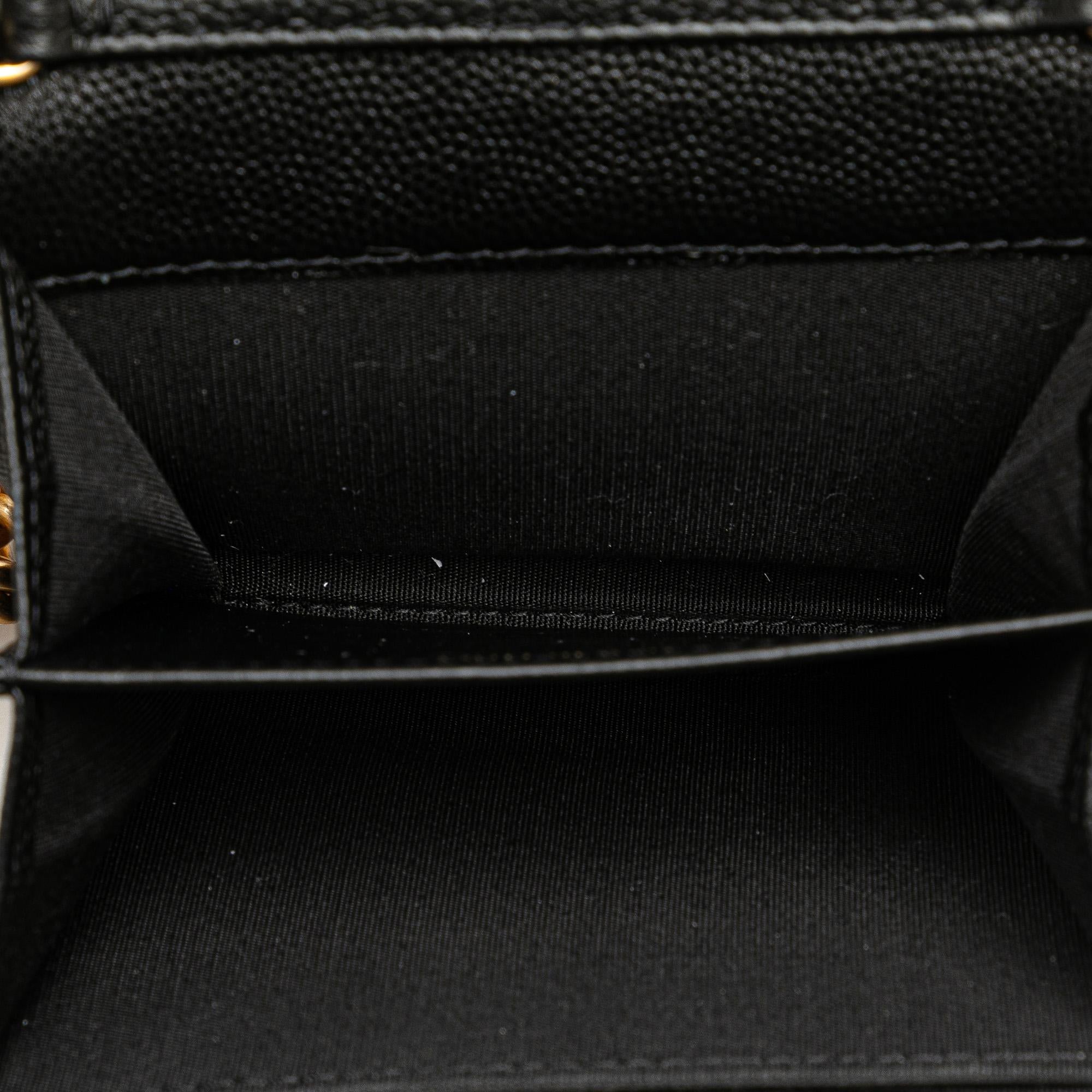 Chanel Quilted Caviar Boy Card Holder with Chain