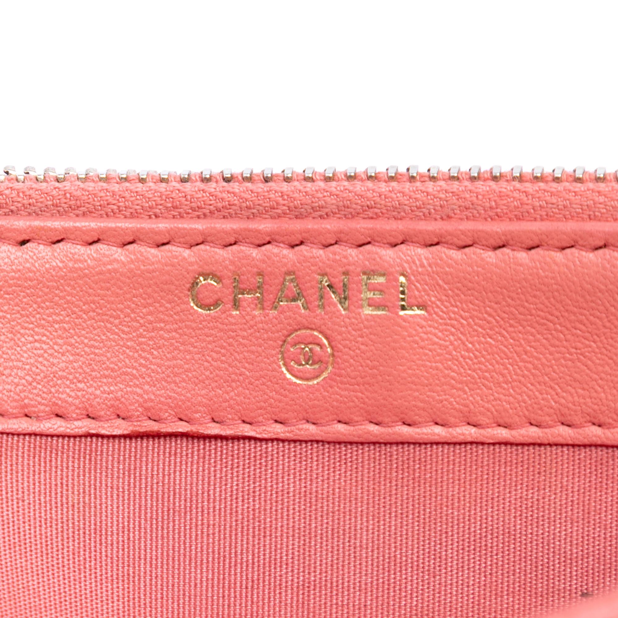 Chanel Quilted Caviar Boy Double Zip Clutch With Chain