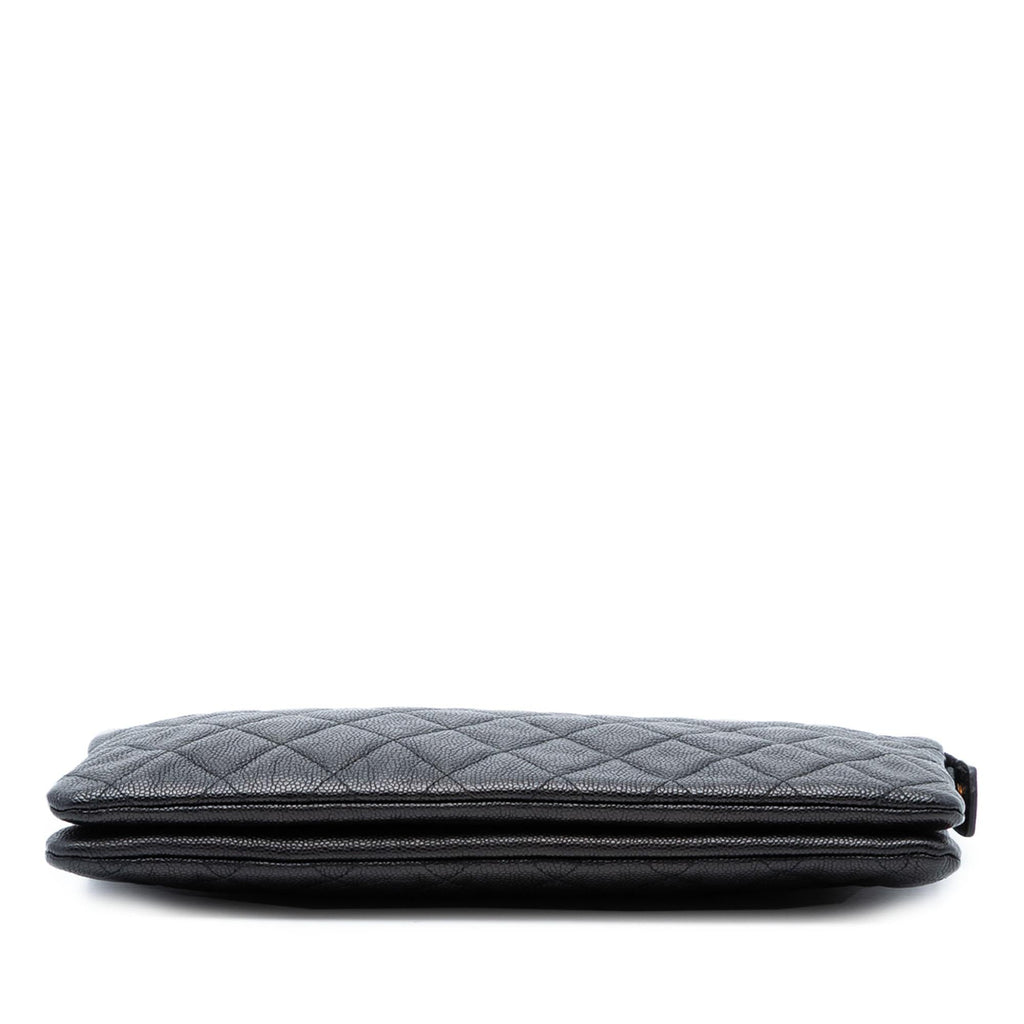 Chanel Quilted Caviar Boy O Case Zip Clutch