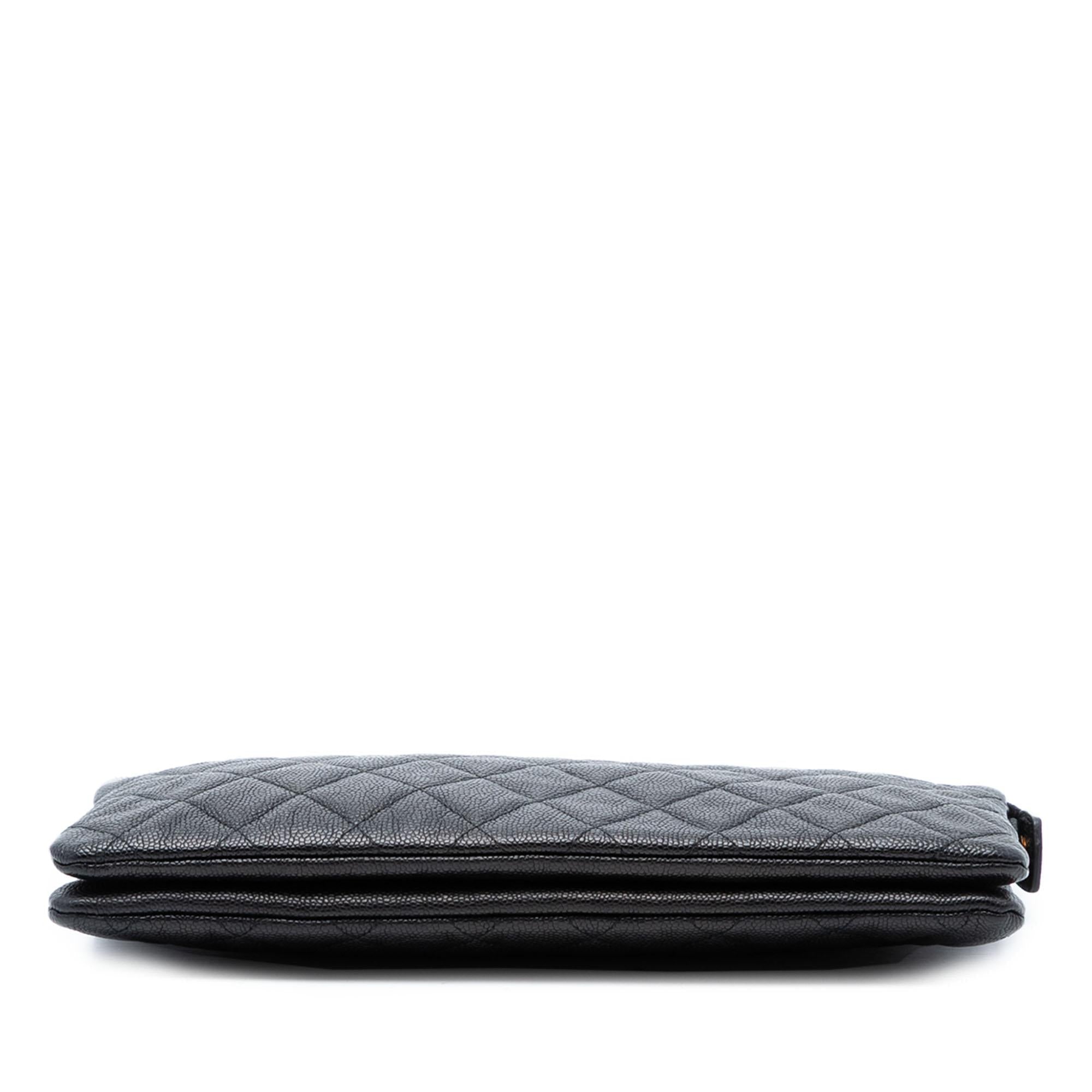 Chanel Quilted Caviar Boy O Case Zip Clutch