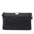 Chanel Quilted Caviar Boy O Case Zip Clutch