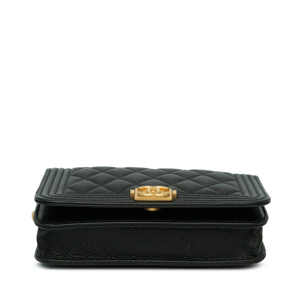 Chanel Quilted Caviar Boy Wallet on Chain (SHG-zDpkSM)