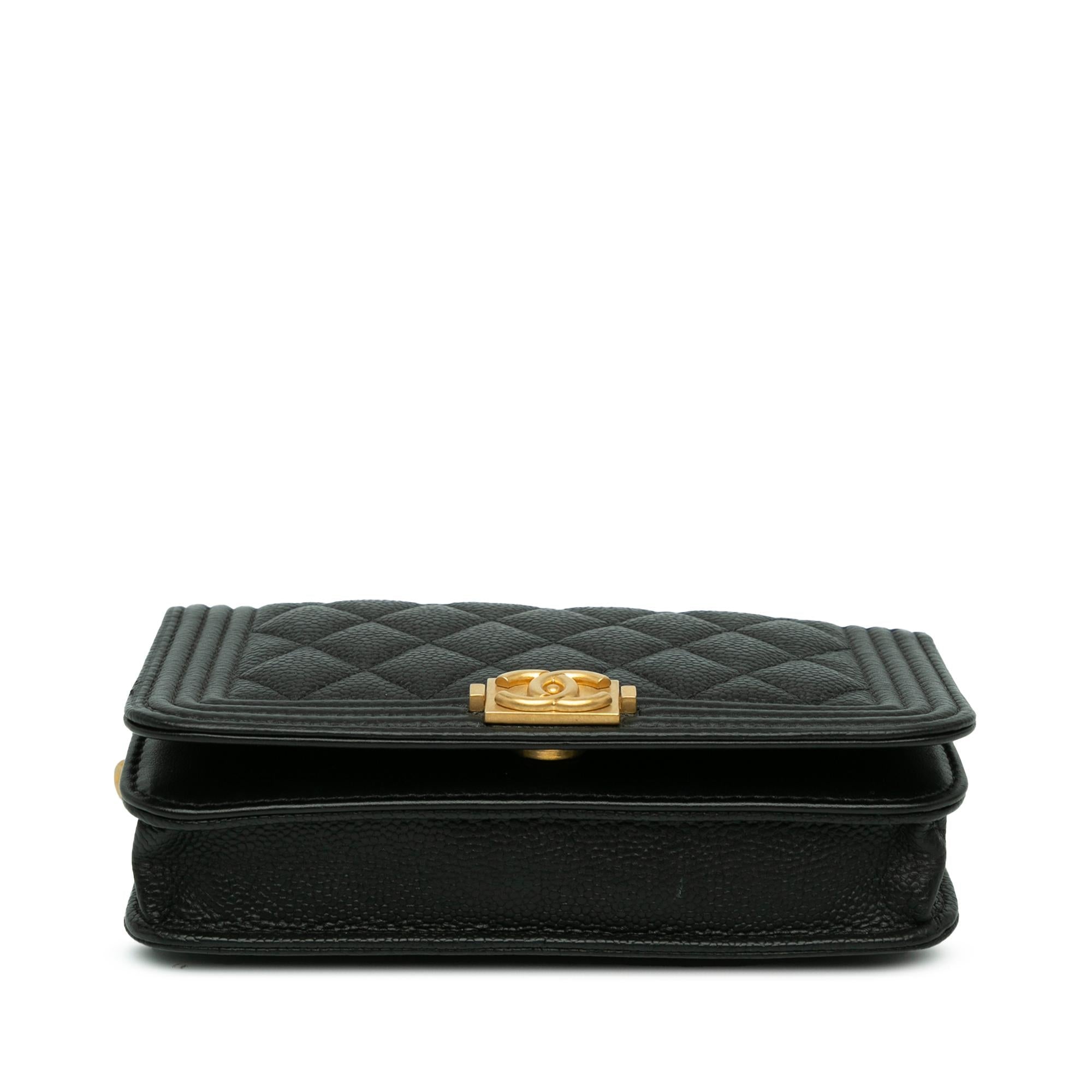 Chanel Quilted Caviar Boy Wallet on Chain (SHG-zDpkSM)