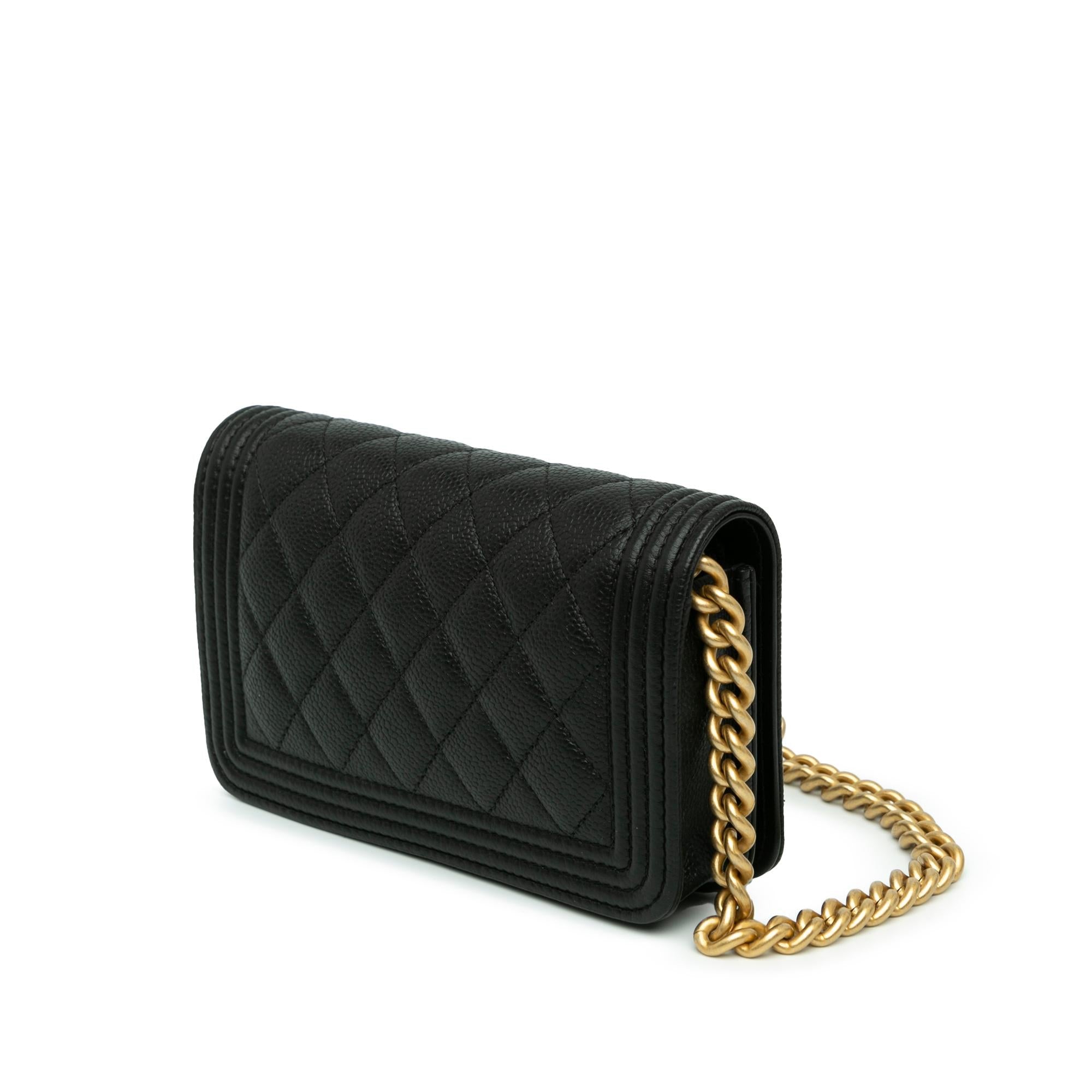 Chanel Quilted Caviar Boy Wallet on Chain (SHG-zDpkSM)
