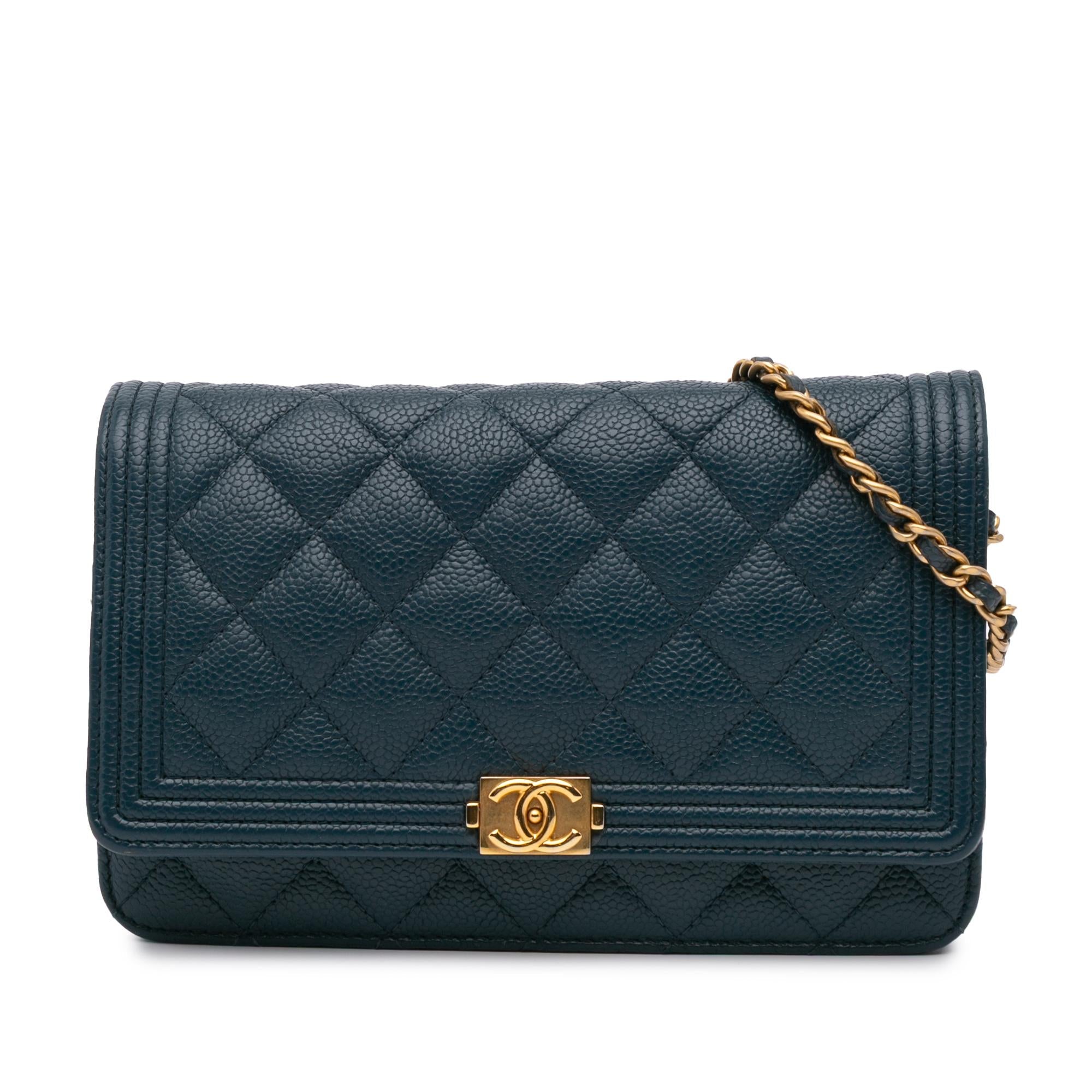 Chanel Quilted Caviar Boy Wallet on Chain