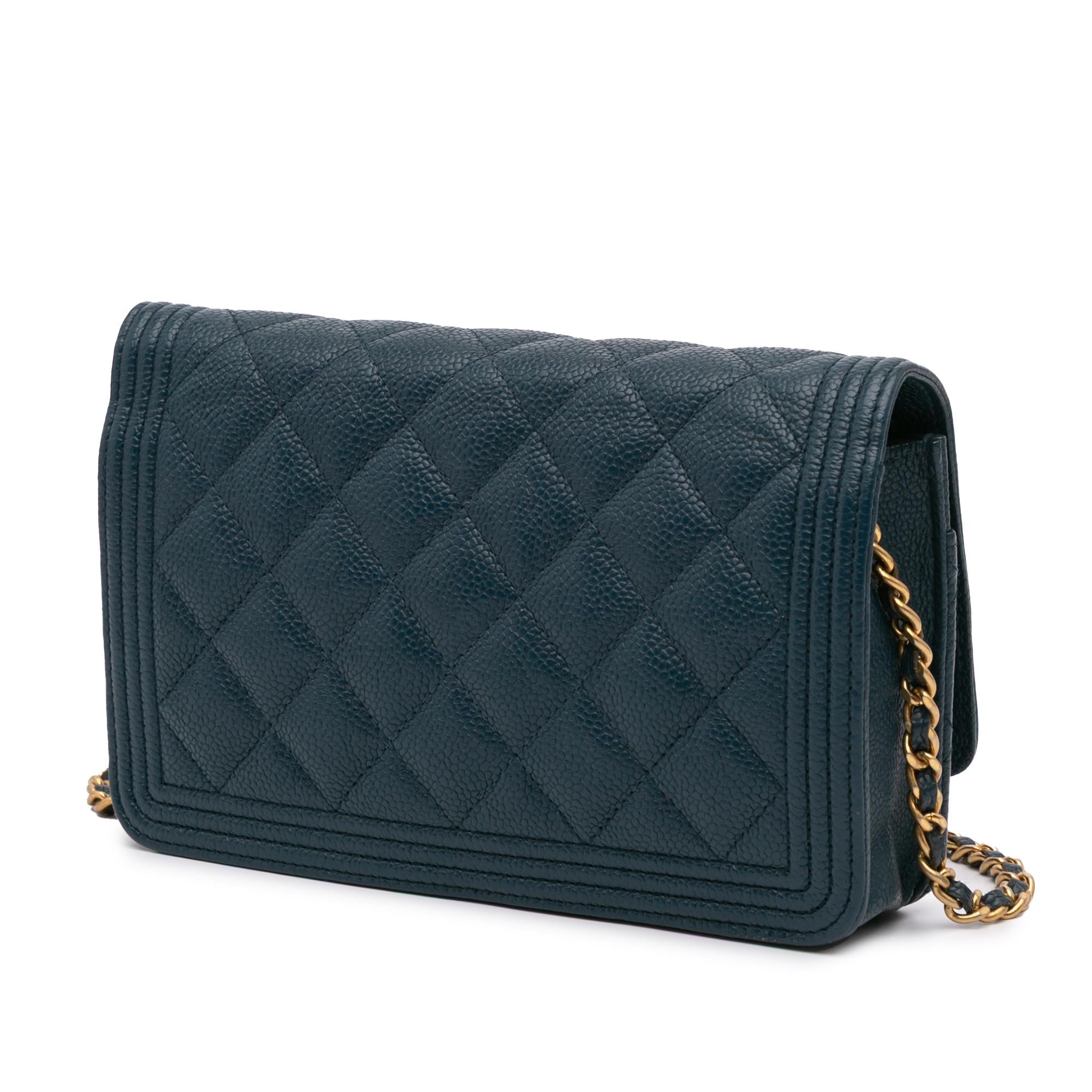 Chanel Quilted Caviar Boy Wallet on Chain