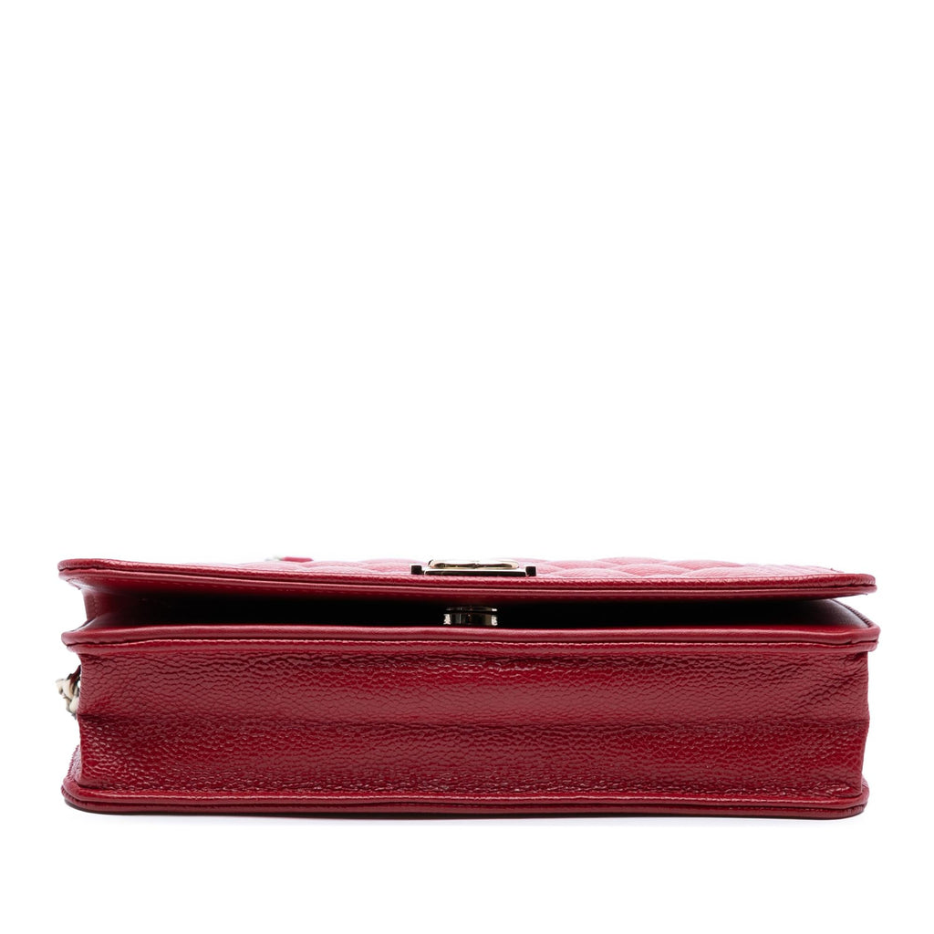 Chanel Quilted Caviar Boy Wallet on Chain