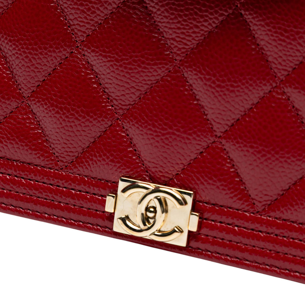 Chanel Quilted Caviar Boy Wallet on Chain
