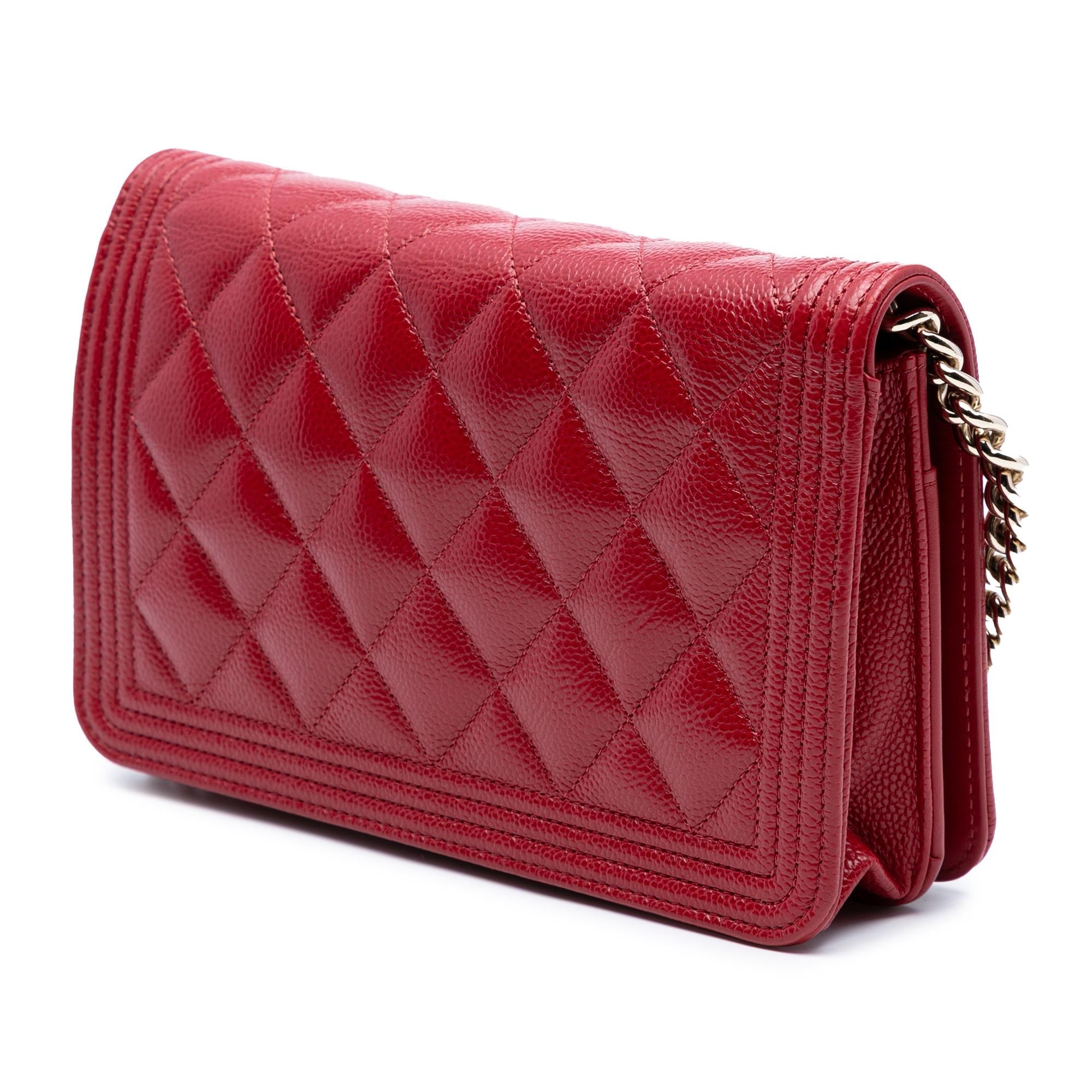 Chanel Quilted Caviar Boy Wallet on Chain