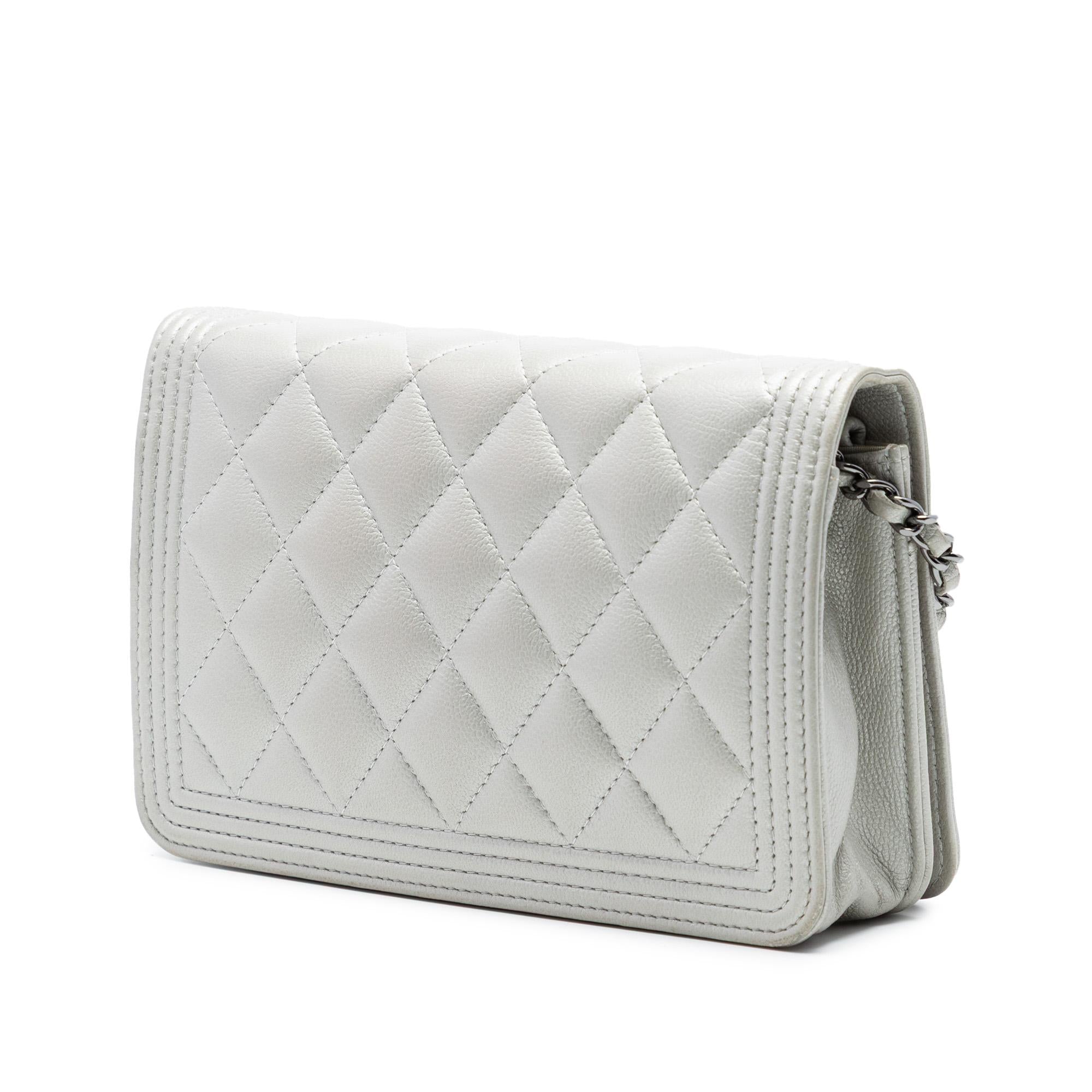 Chanel Quilted Caviar Boy Wallet on Chain