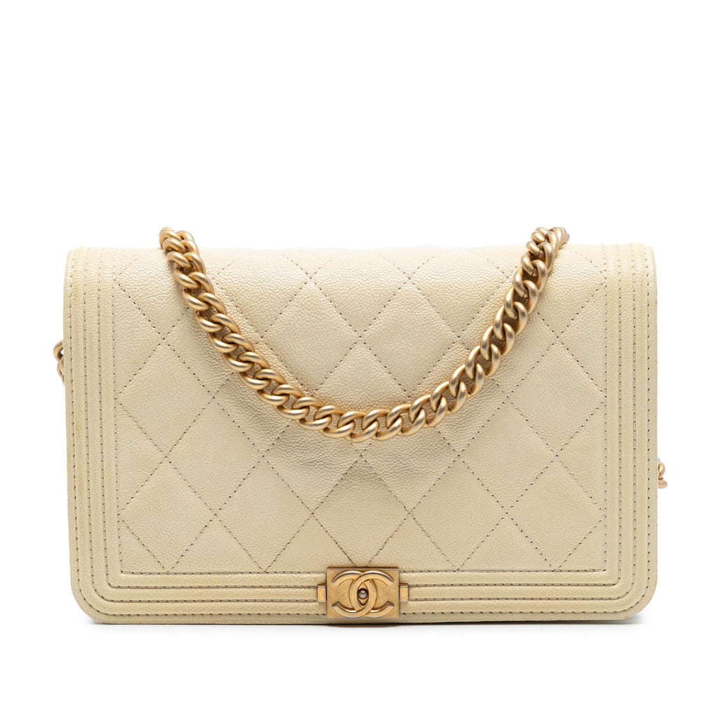 Chanel Quilted Caviar Boy Wallet on Chain
