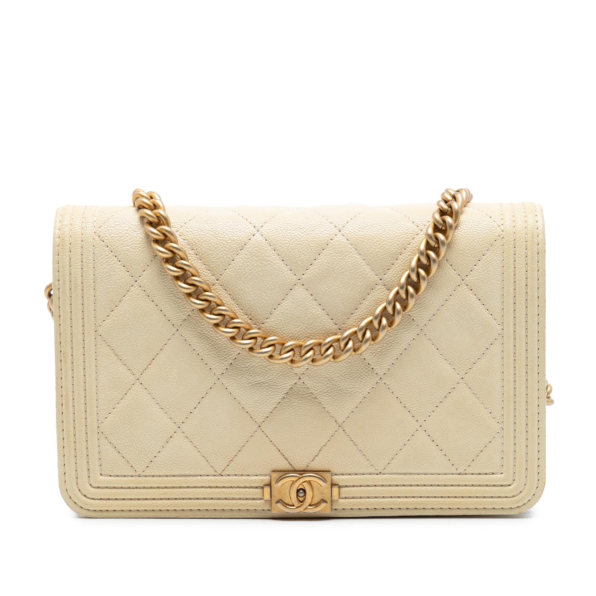 Chanel Quilted Caviar Boy Wallet on Chain
