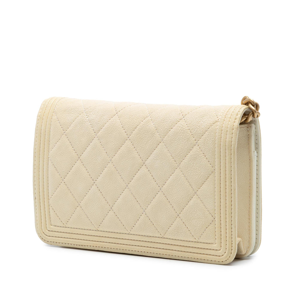 Chanel Quilted Caviar Boy Wallet on Chain