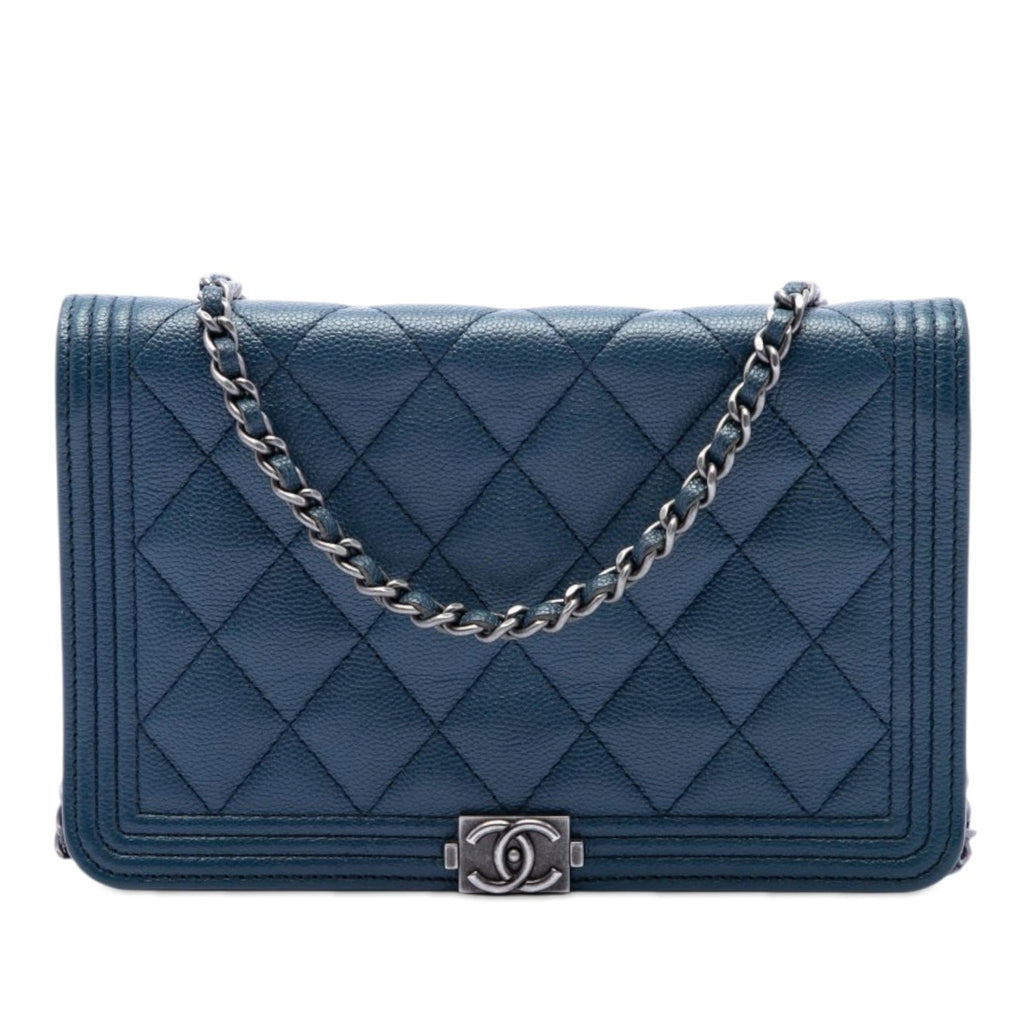 Chanel Quilted Caviar Boy Wallet on Chain