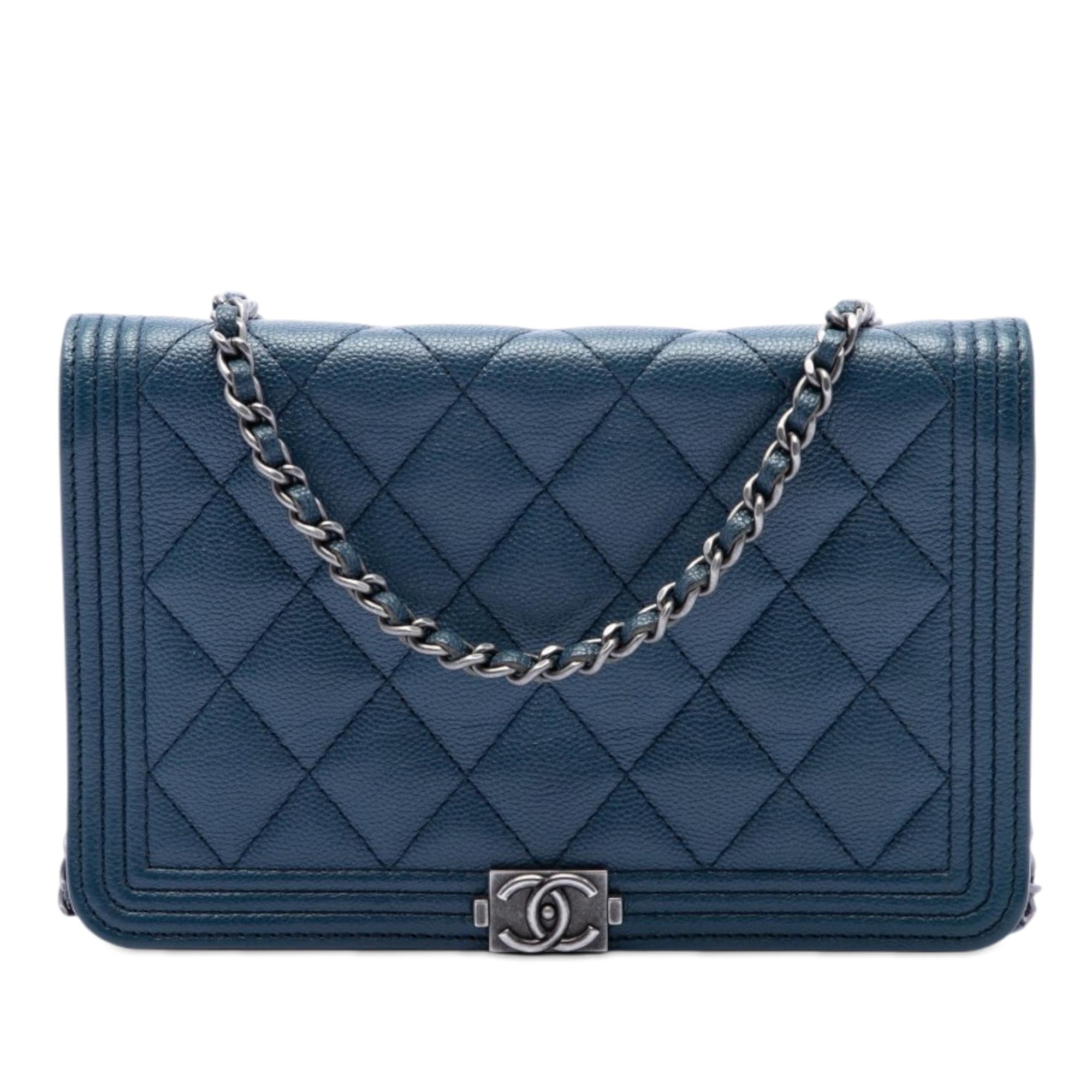 Chanel Quilted Caviar Boy Wallet on Chain