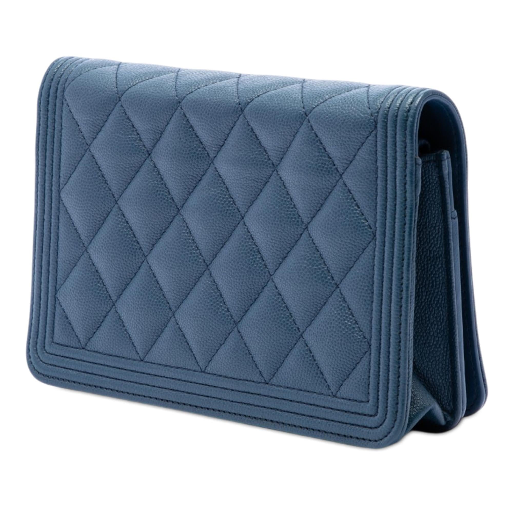 Chanel Quilted Caviar Boy Wallet on Chain