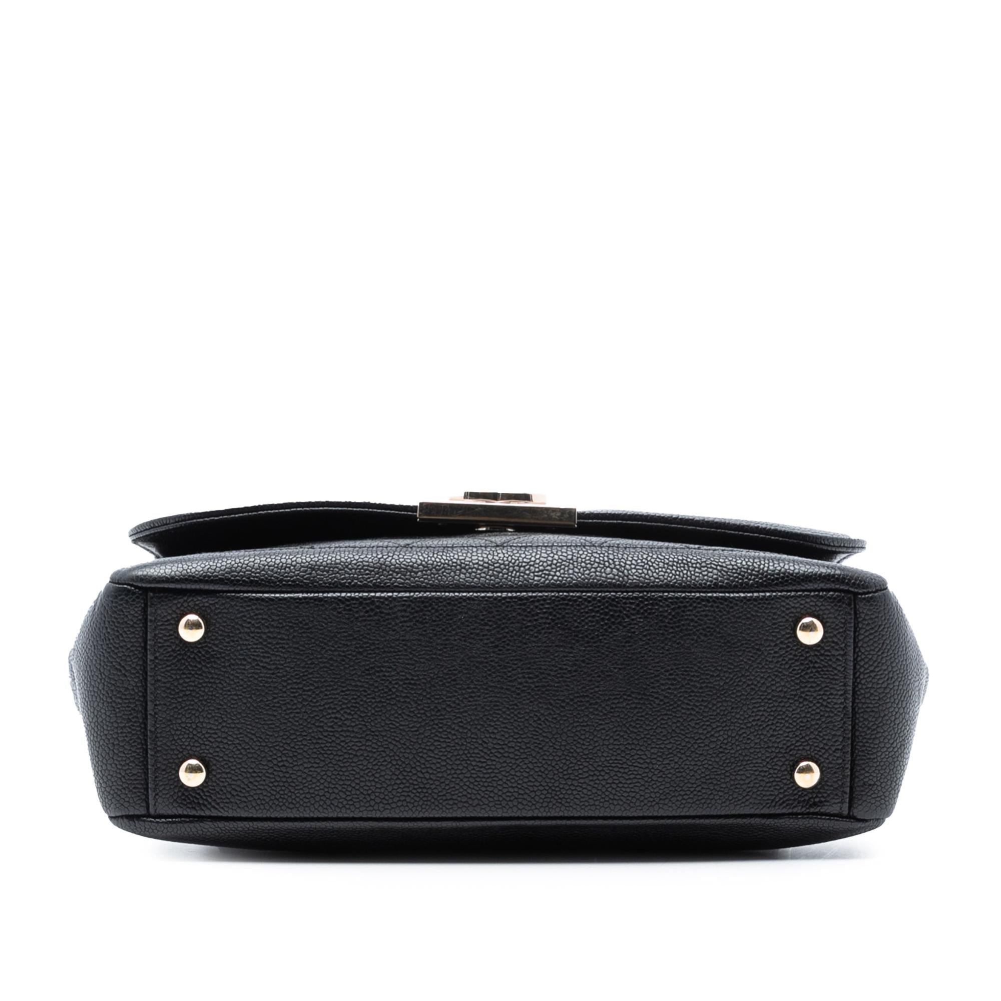 Chanel Quilted Caviar CC Plate Flap Pocket Shoulder Bag