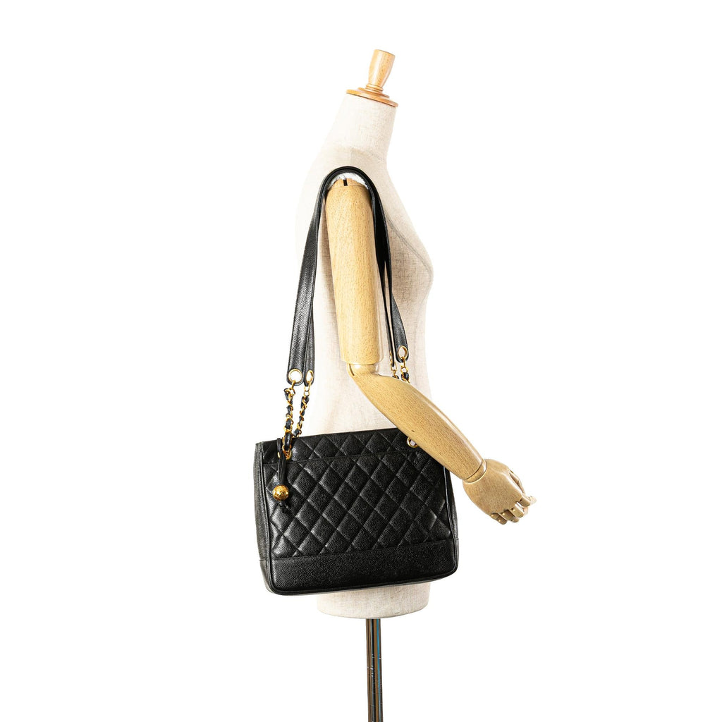 Chanel Quilted Caviar Chain Tote