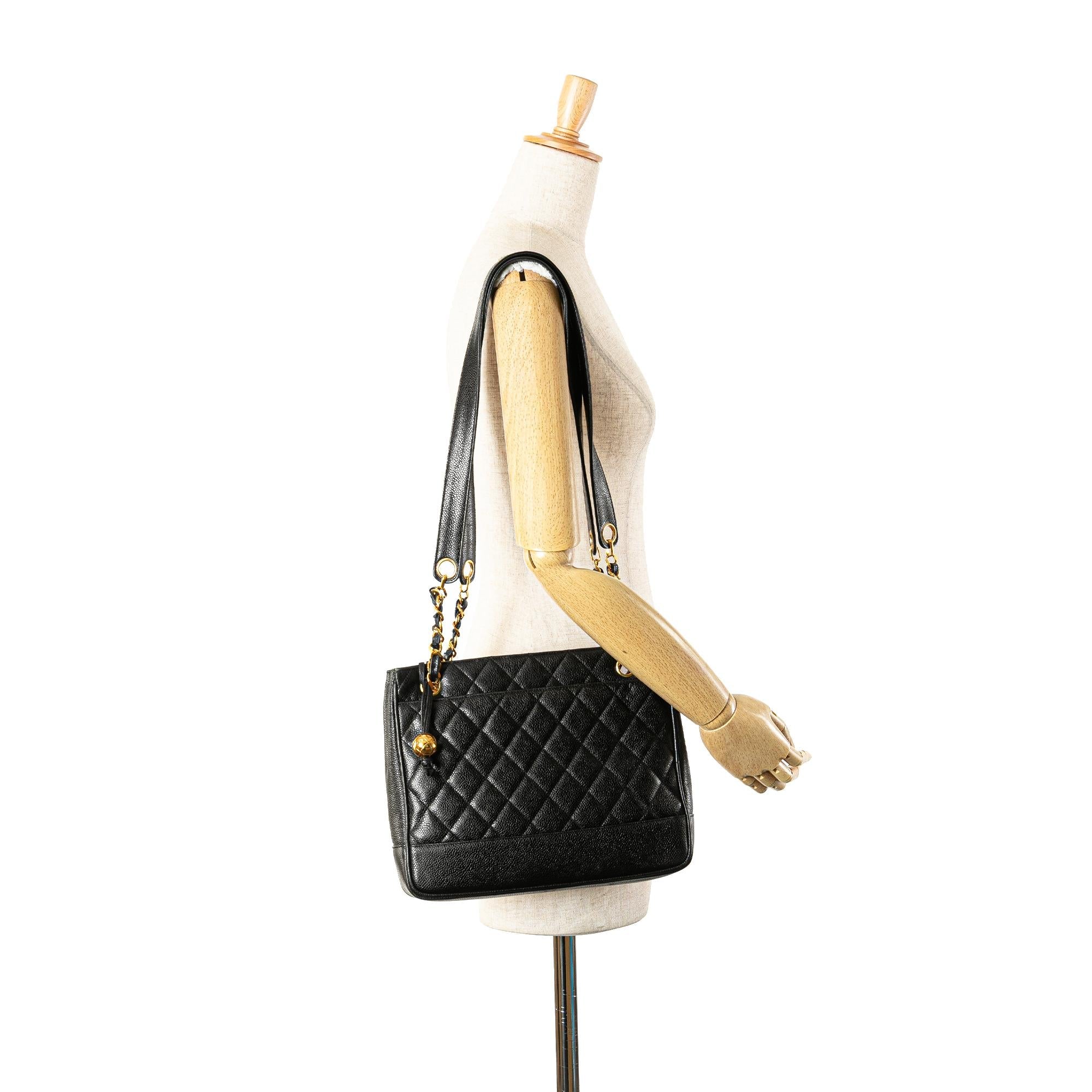 Chanel Quilted Caviar Chain Tote