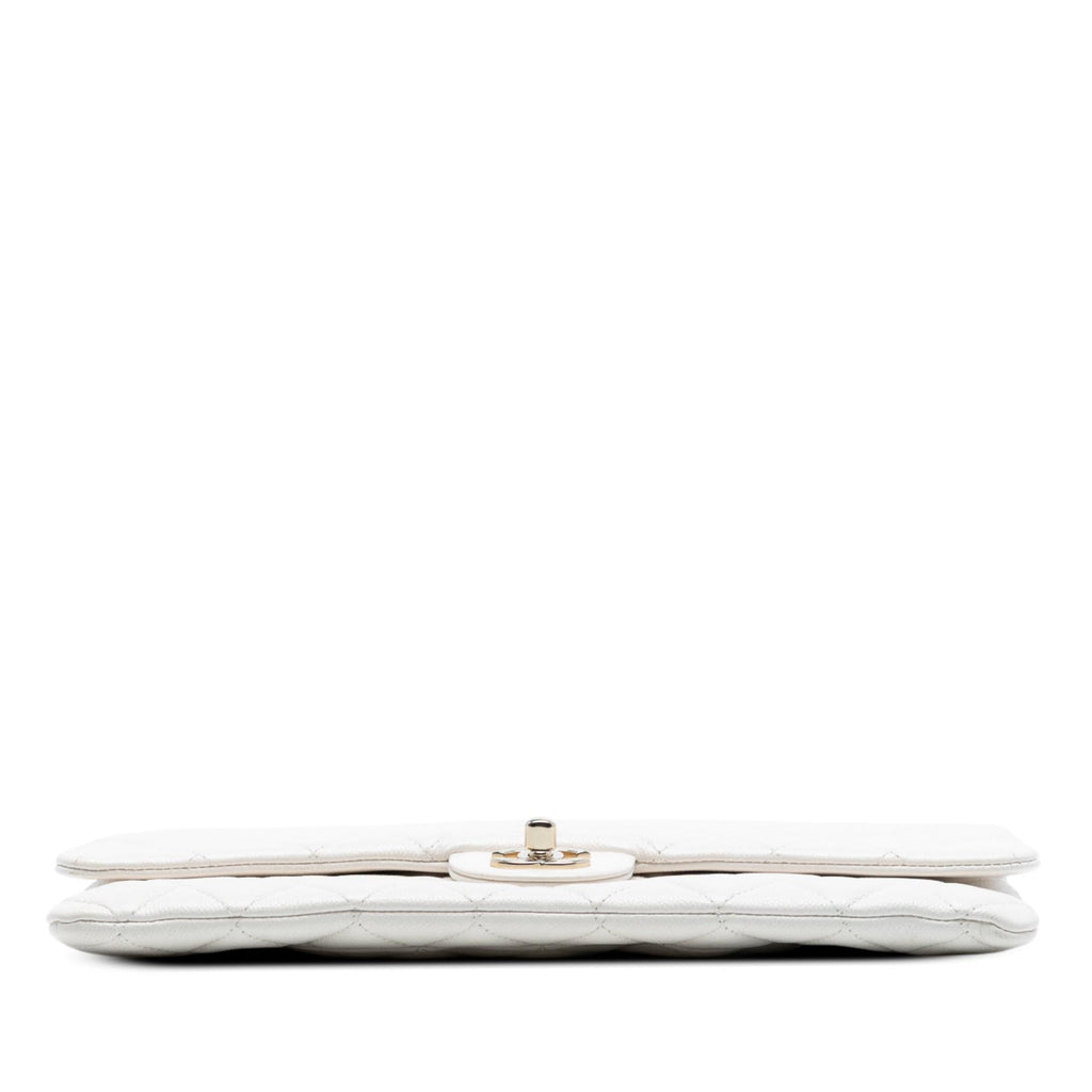 Chanel Quilted Caviar East West Flap Clutch