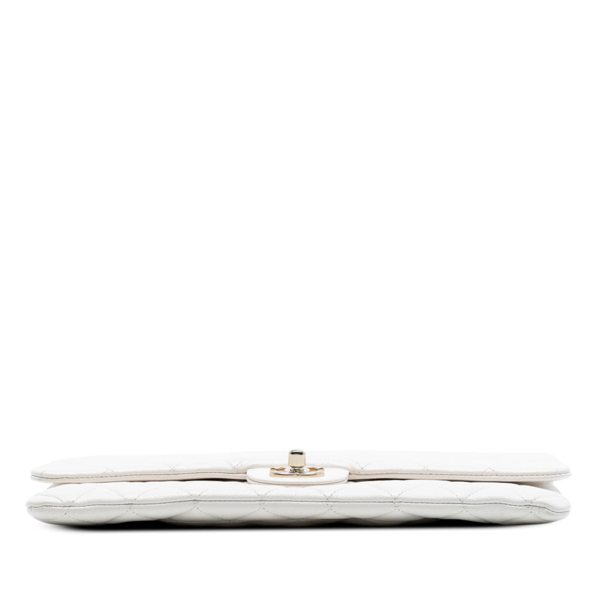 Chanel Quilted Caviar East West Flap Clutch