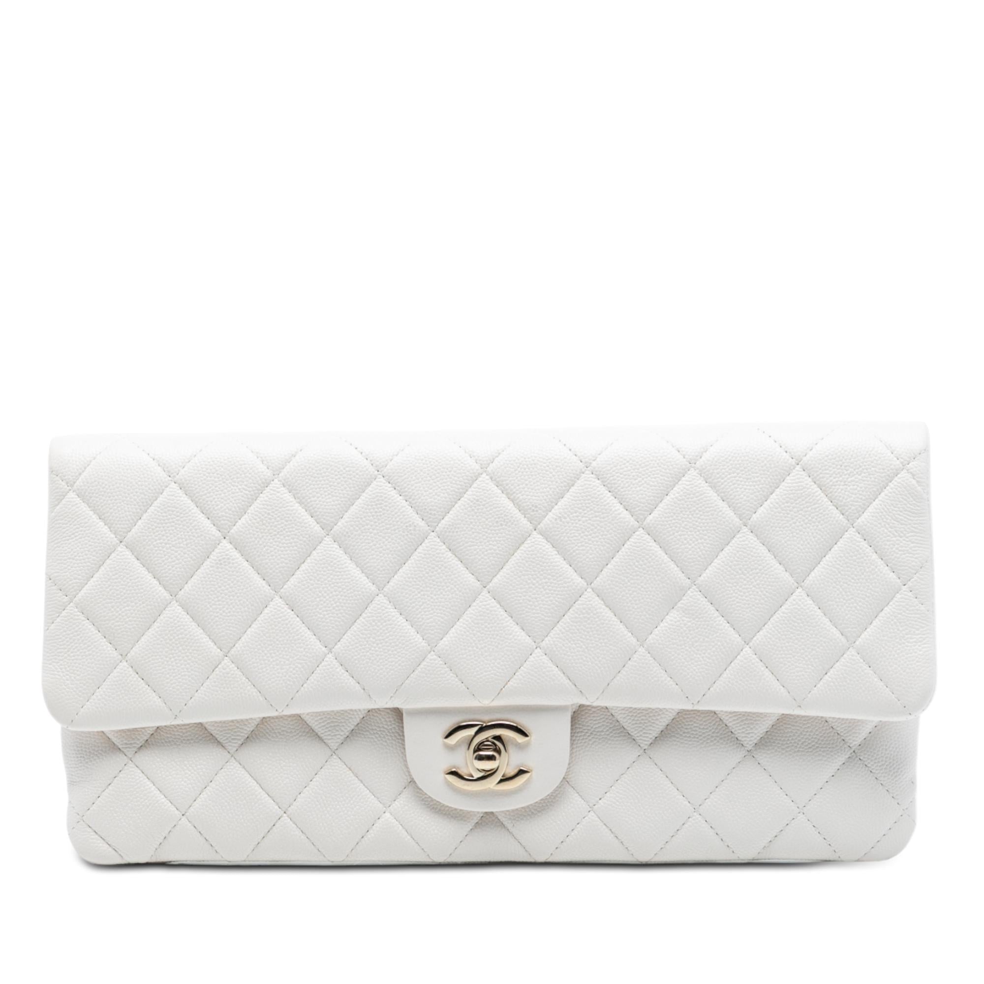 Chanel Quilted Caviar East West Flap Clutch