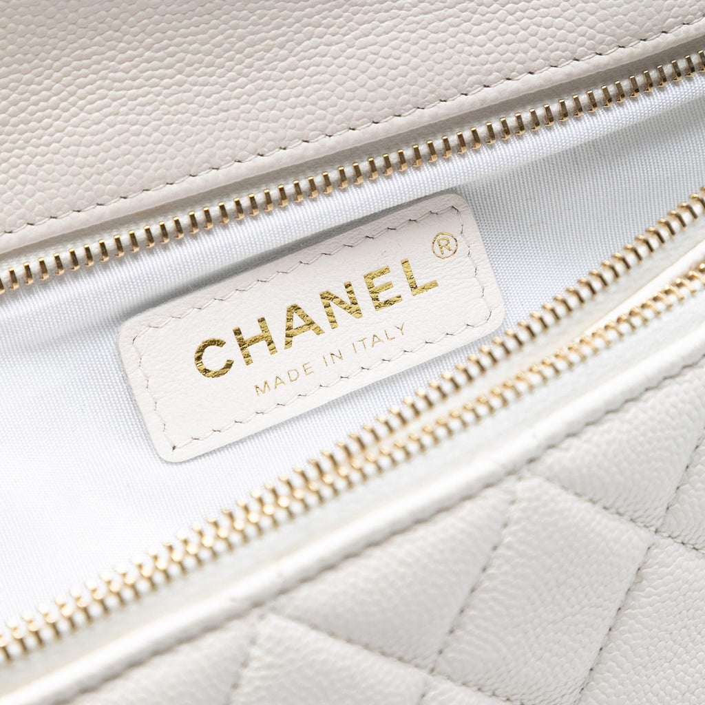 Chanel Quilted Caviar East West Flap Clutch