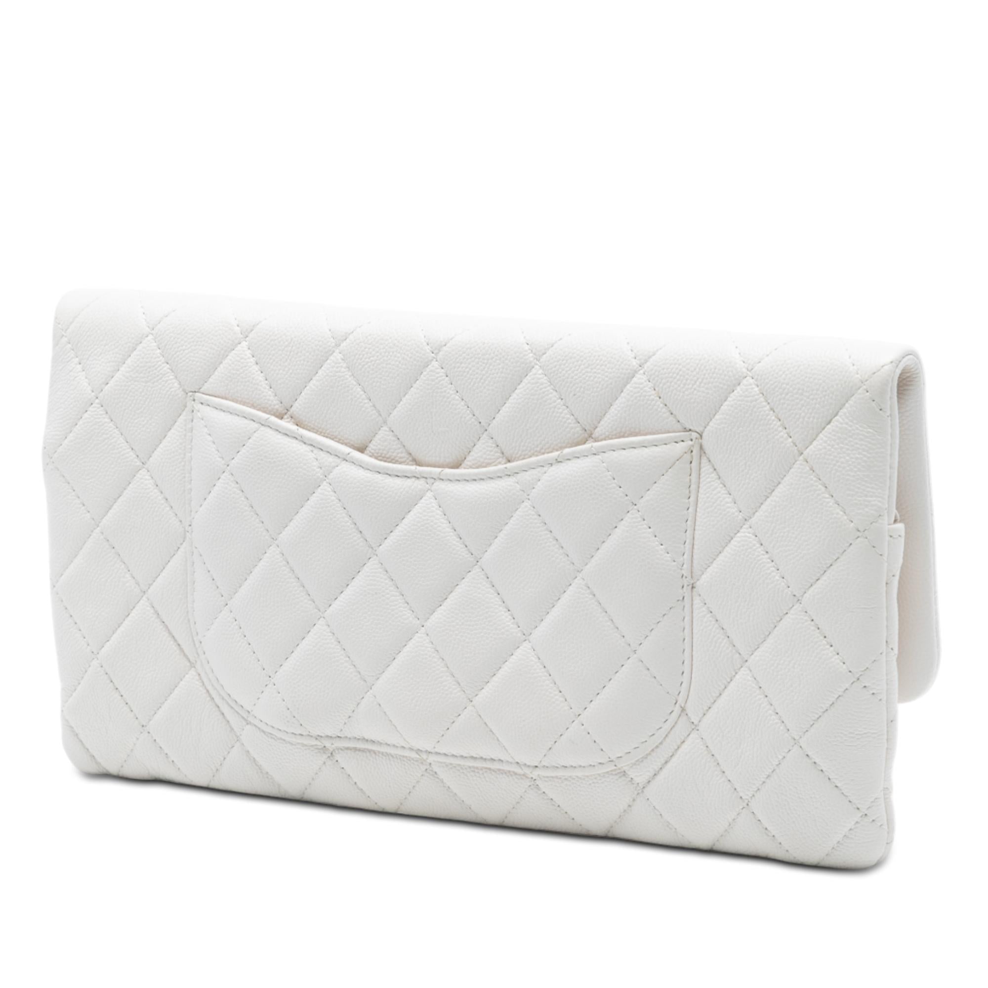 Chanel Quilted Caviar East West Flap Clutch