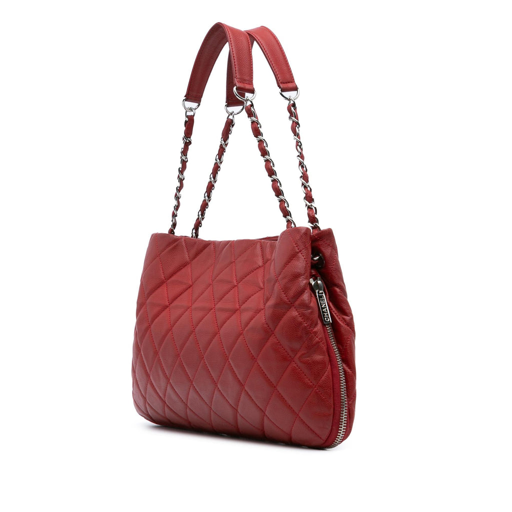 Chanel Quilted Caviar Expandable Zip Tote