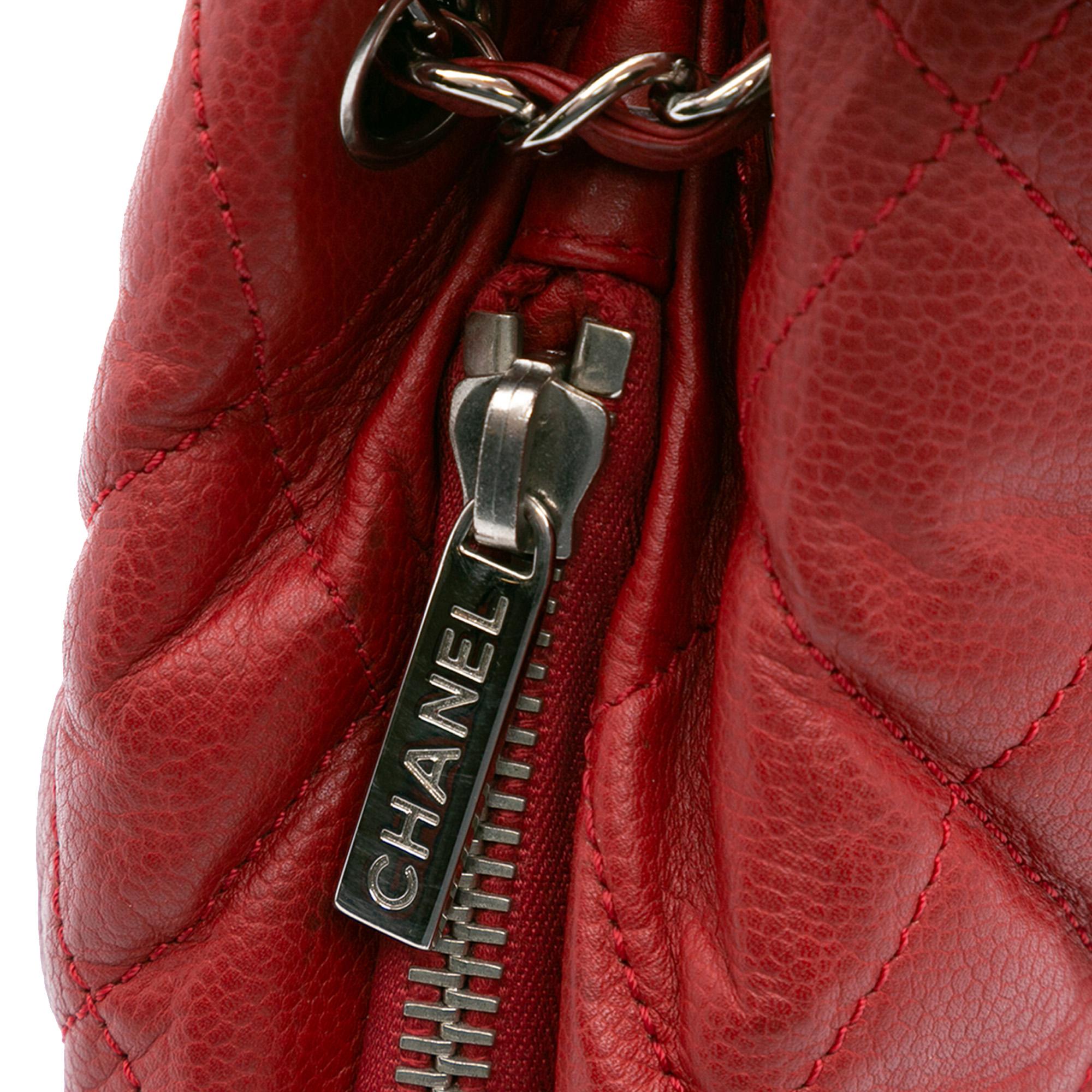 Chanel Quilted Caviar Expandable Zip Tote