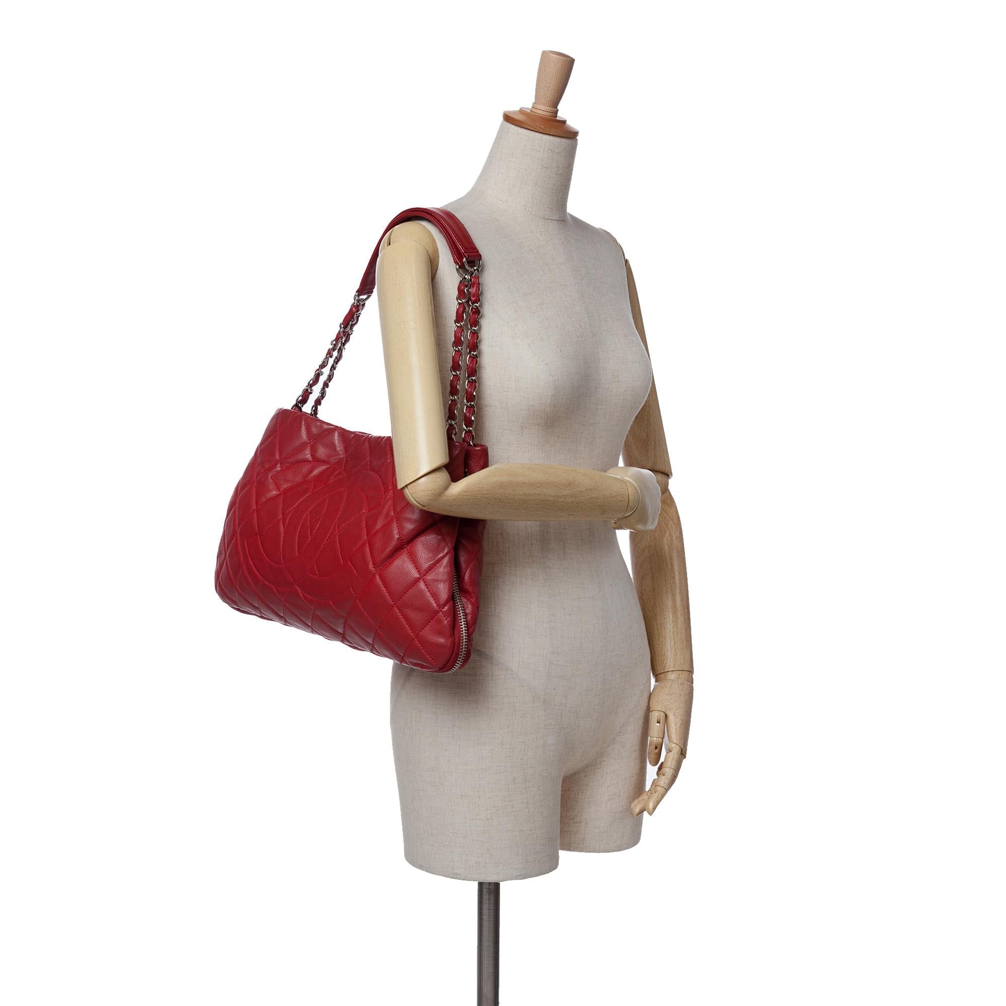 Chanel Quilted Caviar Expandable Zip Tote
