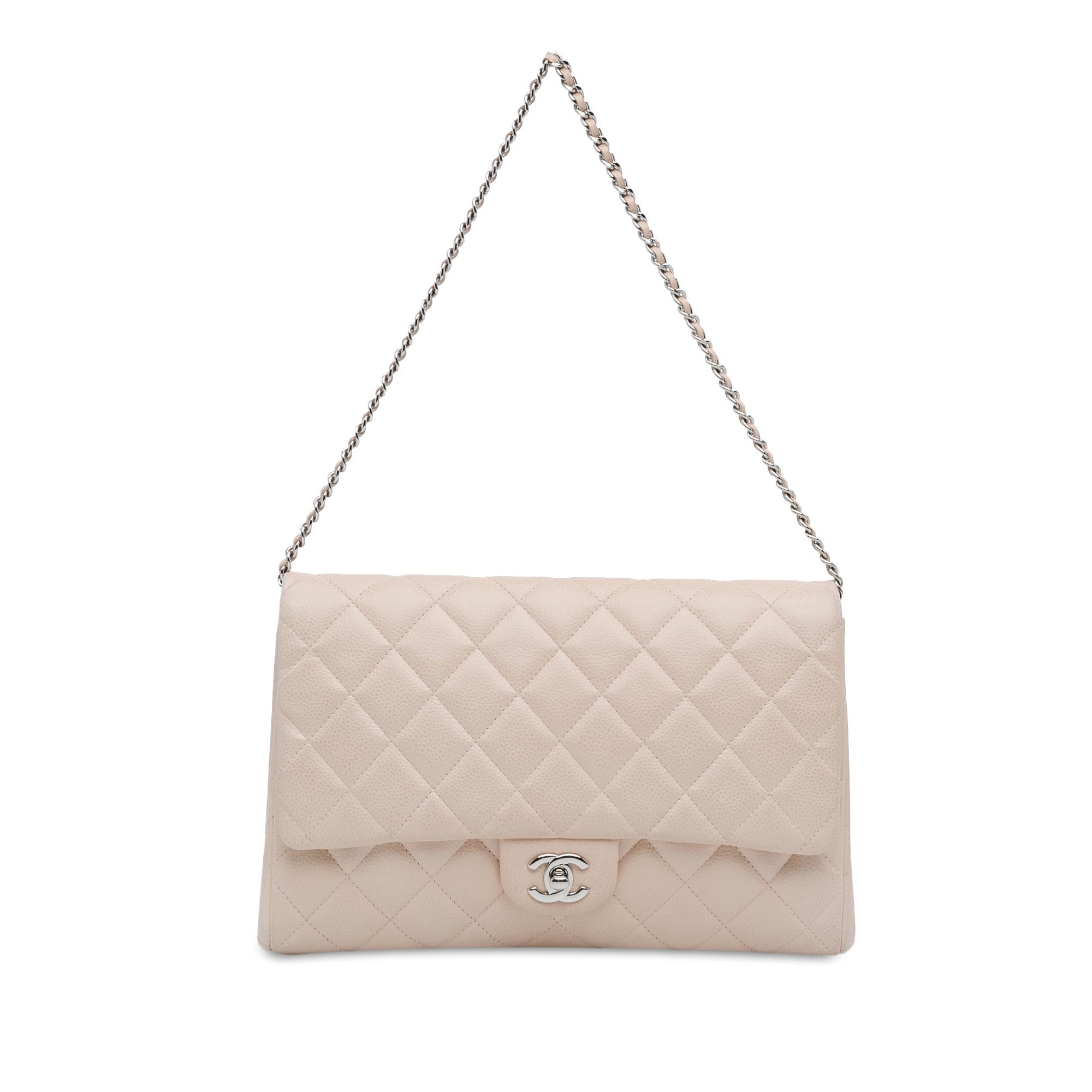Chanel Quilted Caviar Flap Clutch with Chain (SHG-7v4fjq)