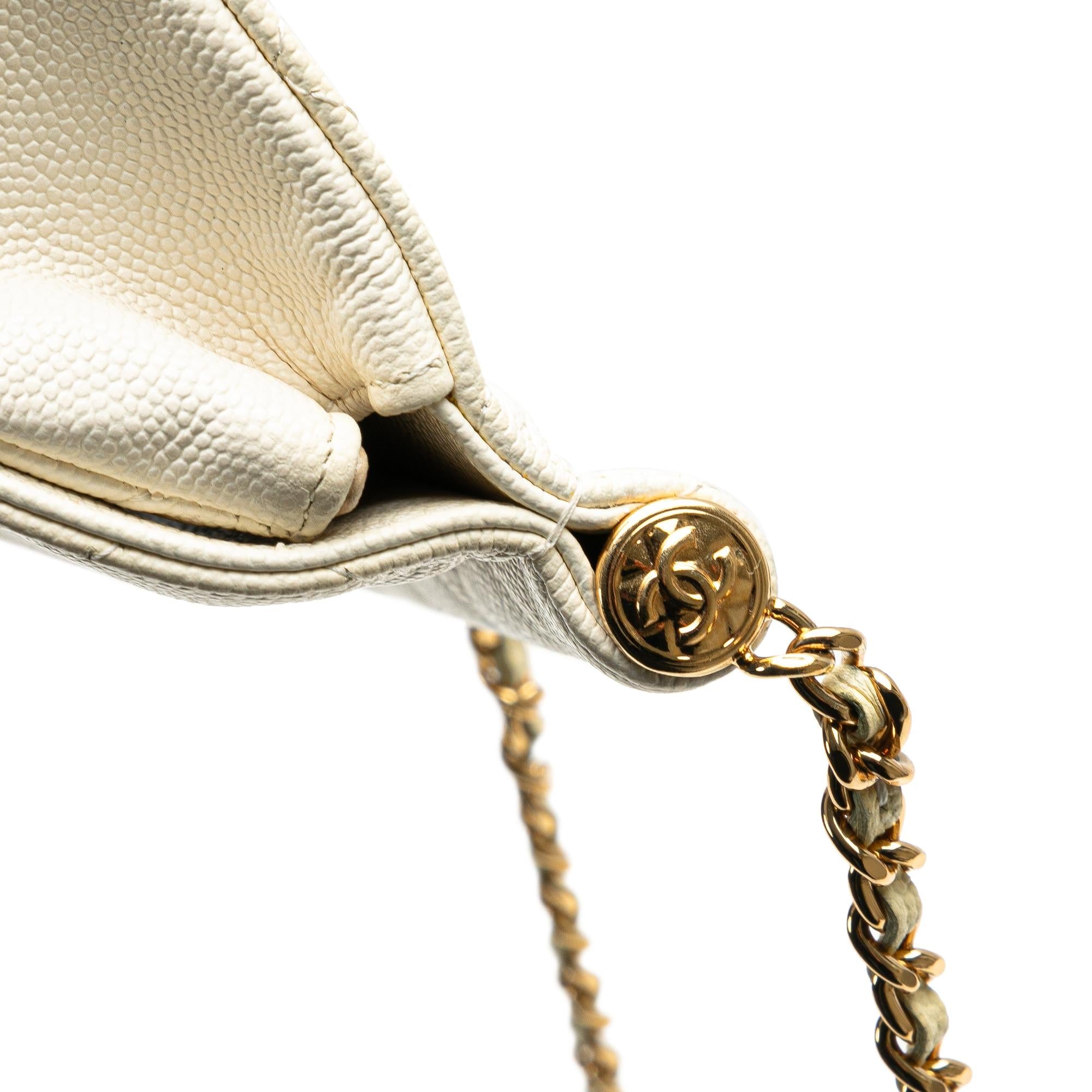 Chanel Quilted Caviar Frame Flap Clutch with Chain