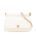 Chanel Quilted Caviar Frame Flap Clutch with Chain